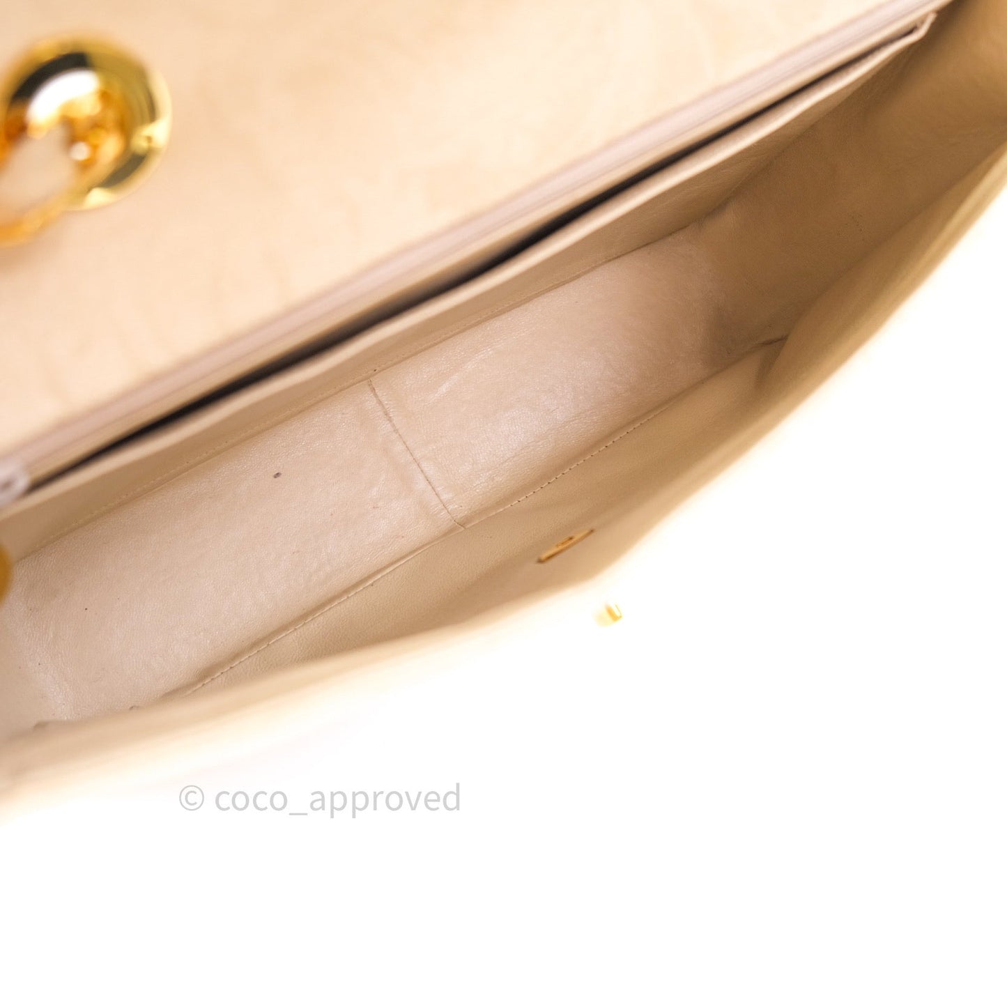 Chanel Vintage XL Jumbo Single Flap Gold Silk 24K Gold Hardware