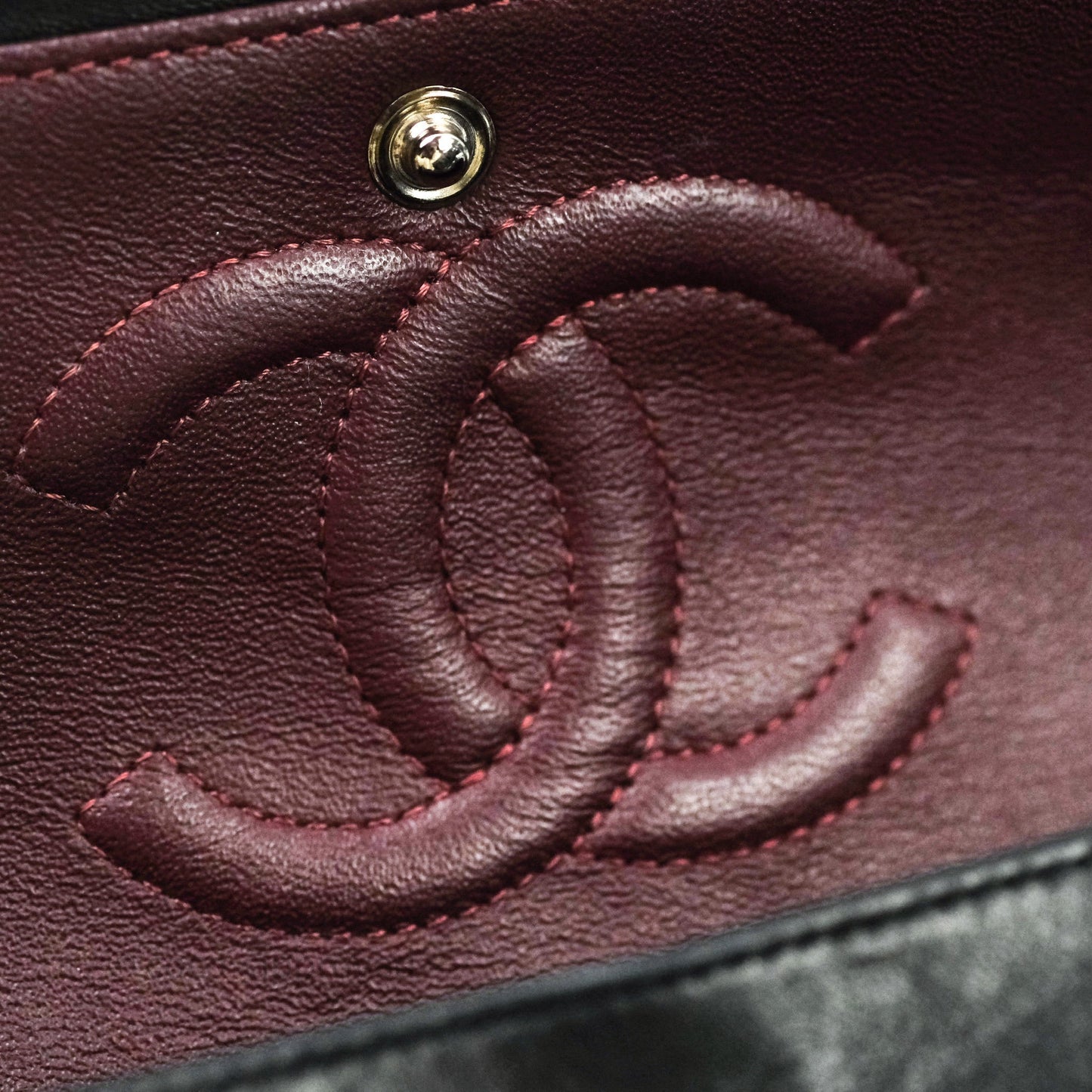 Chanel Classic M/L Medium Double Flap Black Lambskin Silver Hardware