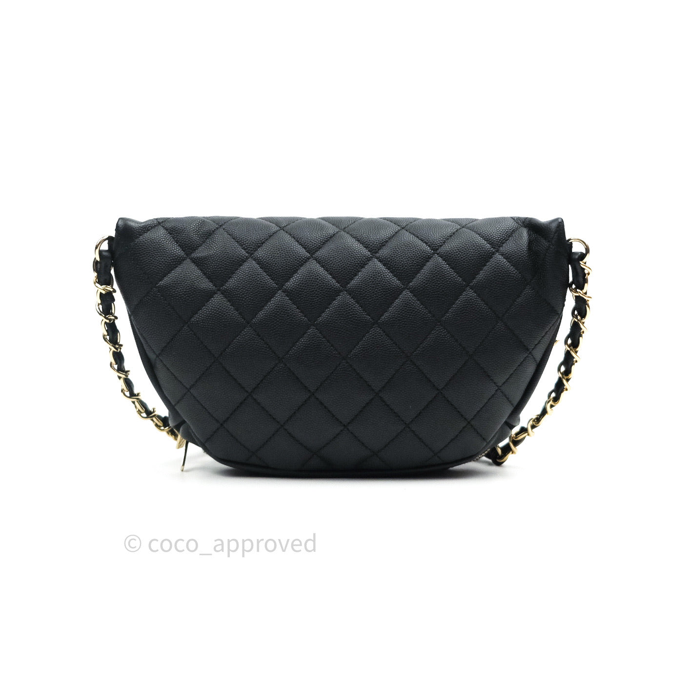 Chanel Quilted Business Affinity Waist Belt Bag Black Caviar Gold Hardware