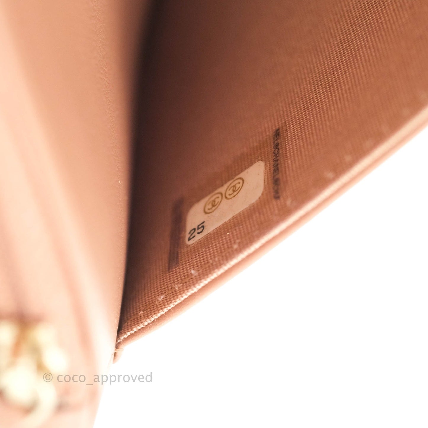 Chanel Chevron Boy Wallet on Chain WOC Dark Beige Caviar Antique Gold Hardware