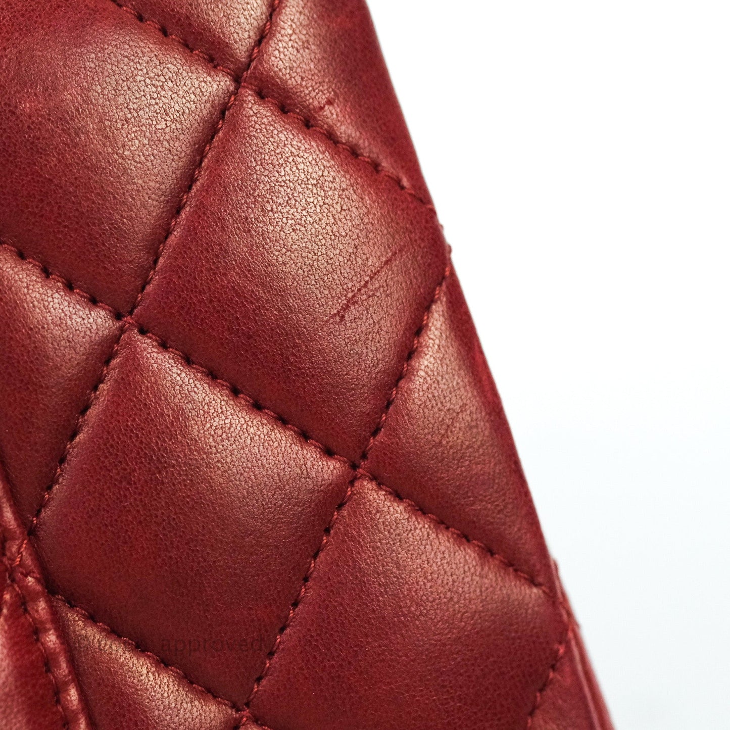 Chanel Classic M/L Medium Double Flap Dark Red Lambskin Gunmetal Hardware