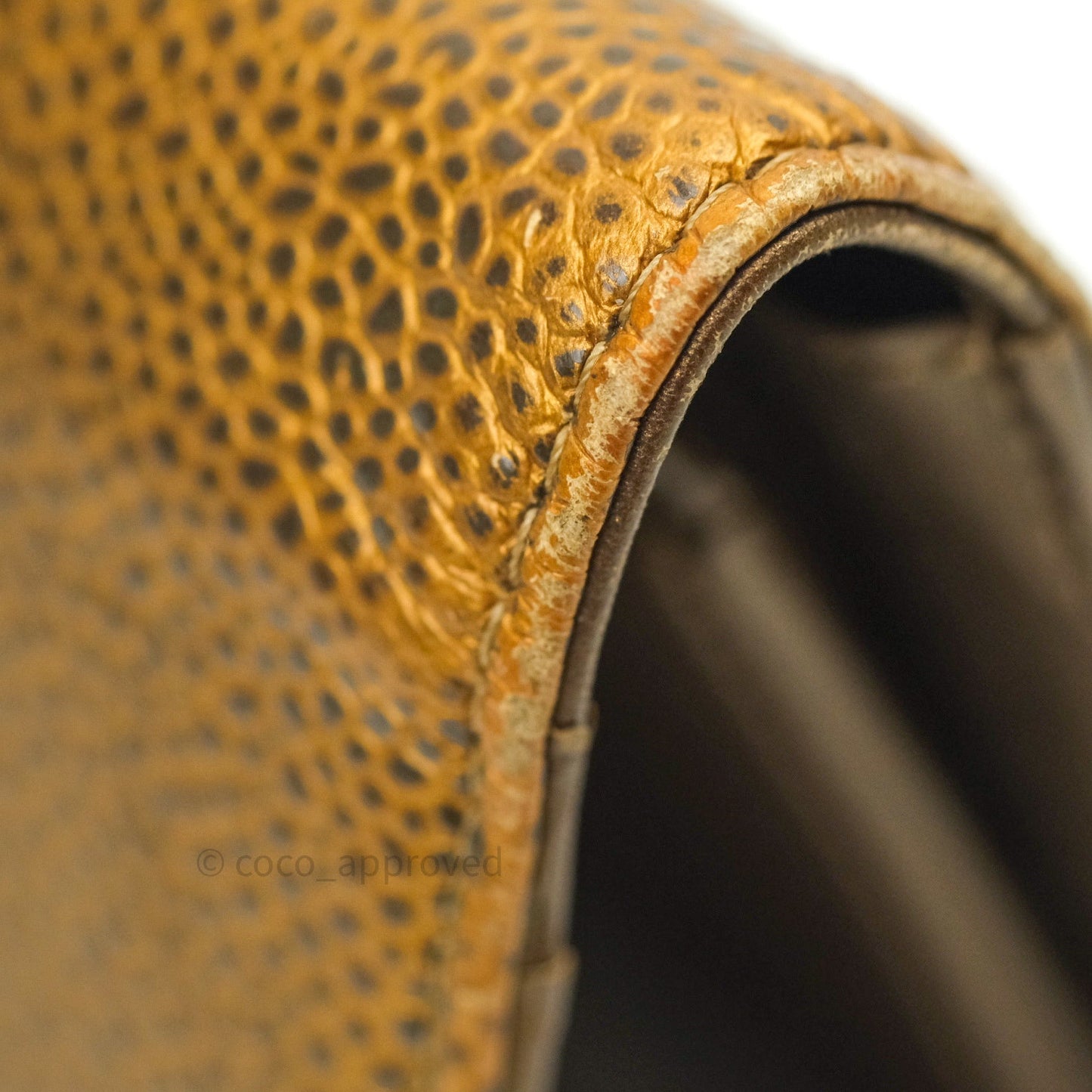 Chanel Leather Quilted Yen Wallet Gold Grained Calfskin