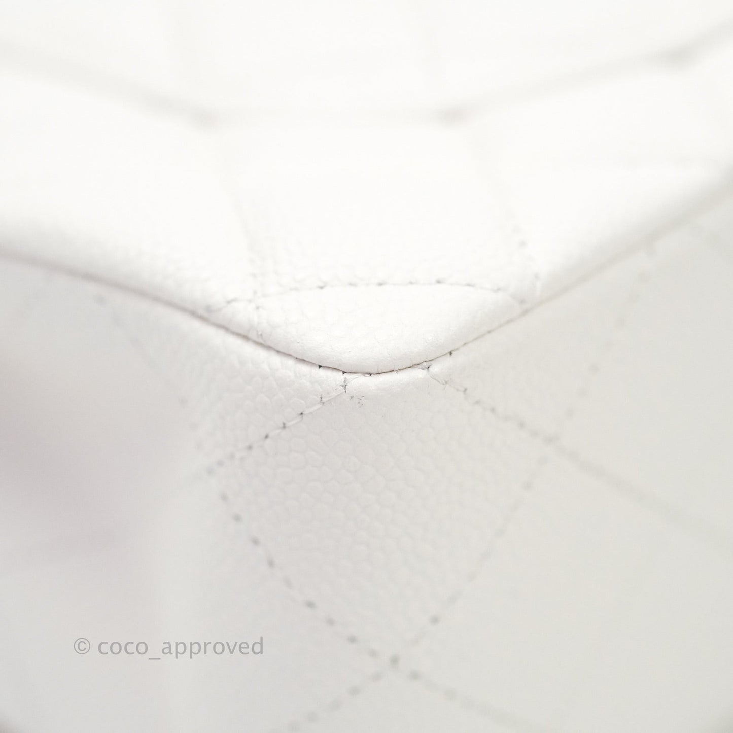 Chanel Classic Small S/M Flap White Caviar Silver Hardware