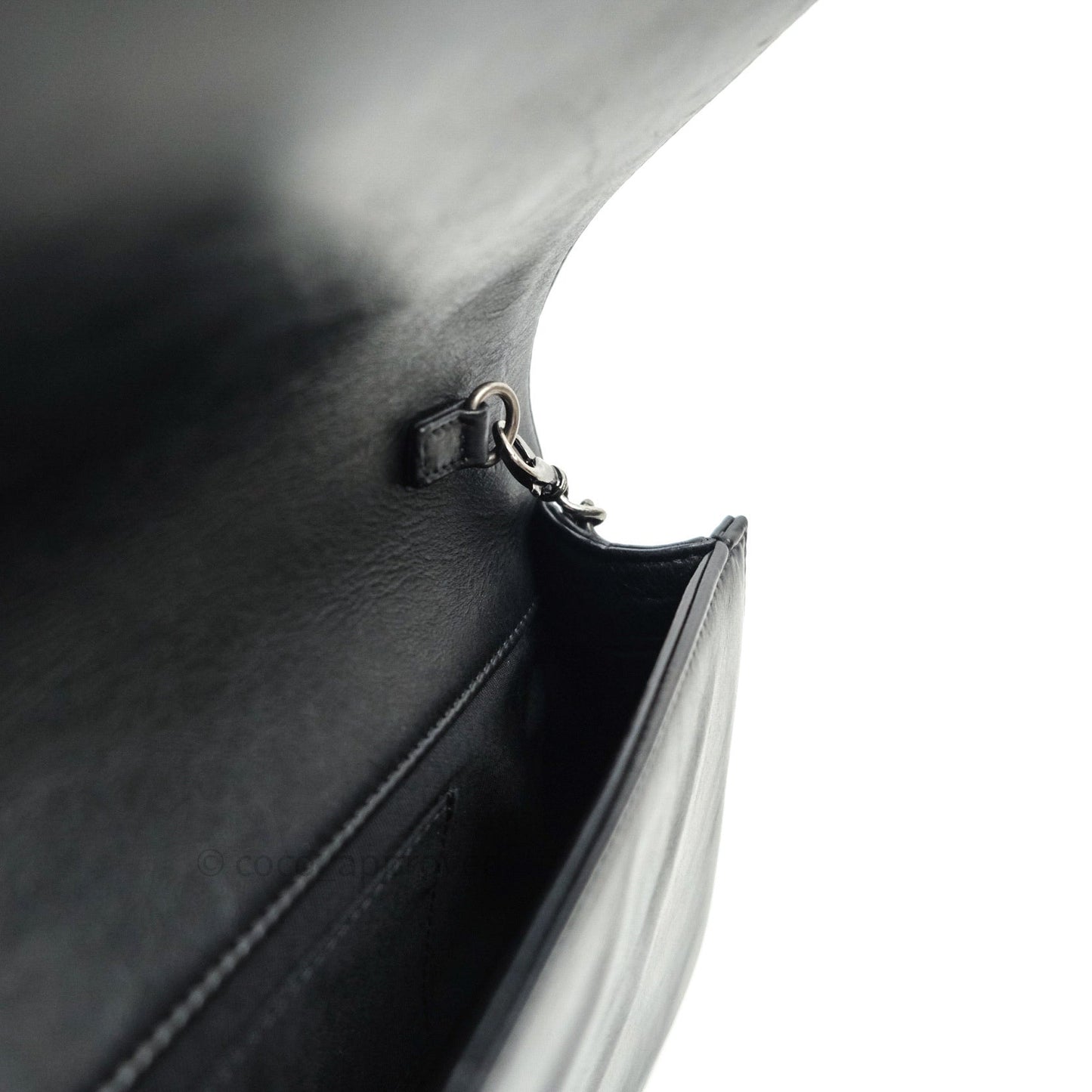 Chanel Quilted Boy Convertible Clutch Flap Black Calfskin With Chain
