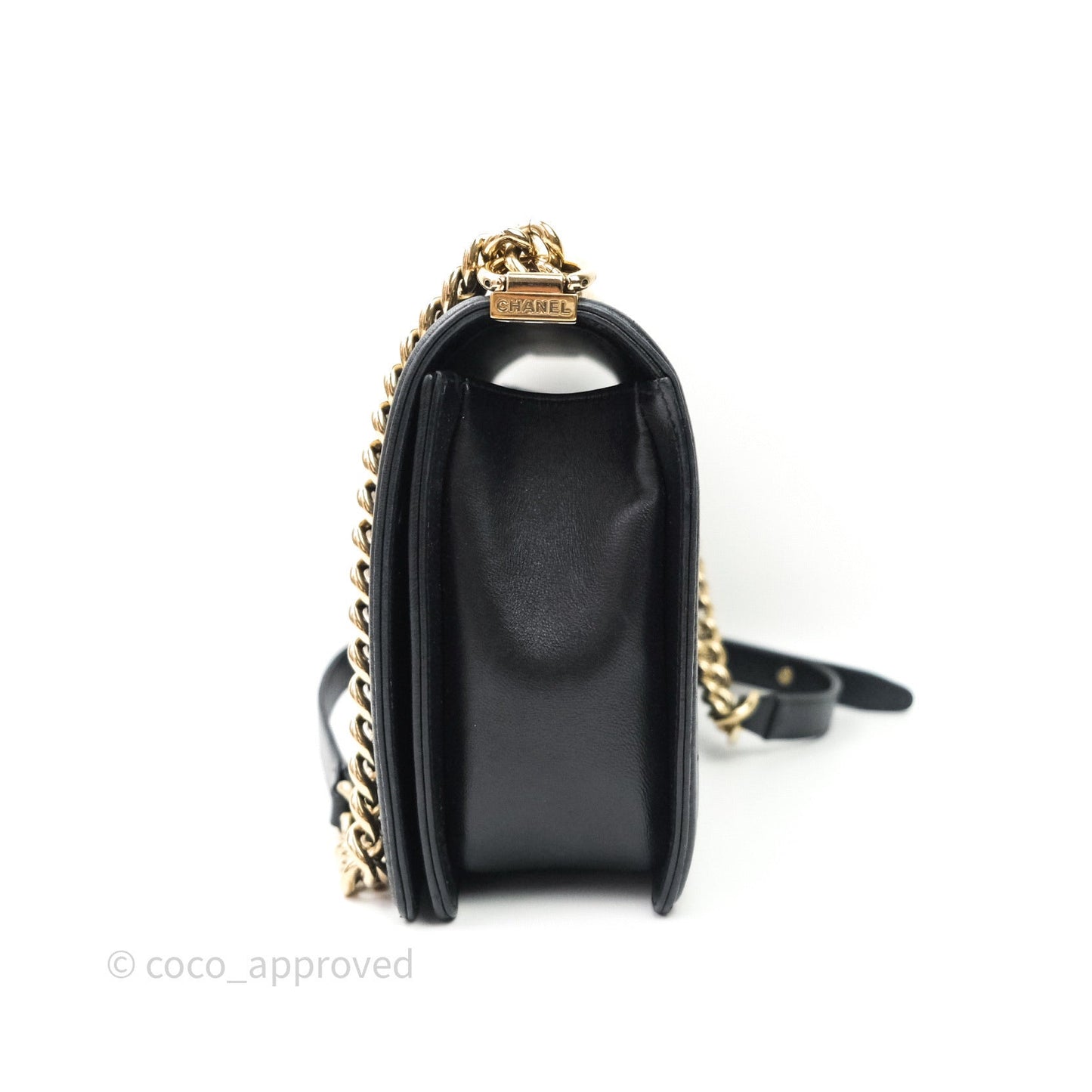 Chanel Quilted Boy New Medium Black Lambskin Gold Hardware