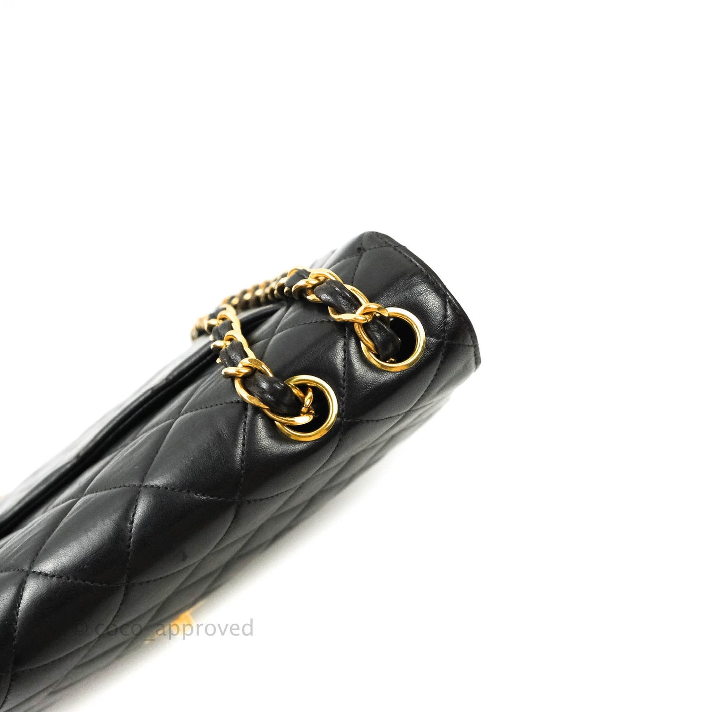 Chanel Vintage XL Jumbo Single Flap Black Lambskin 24K Gold Hardware