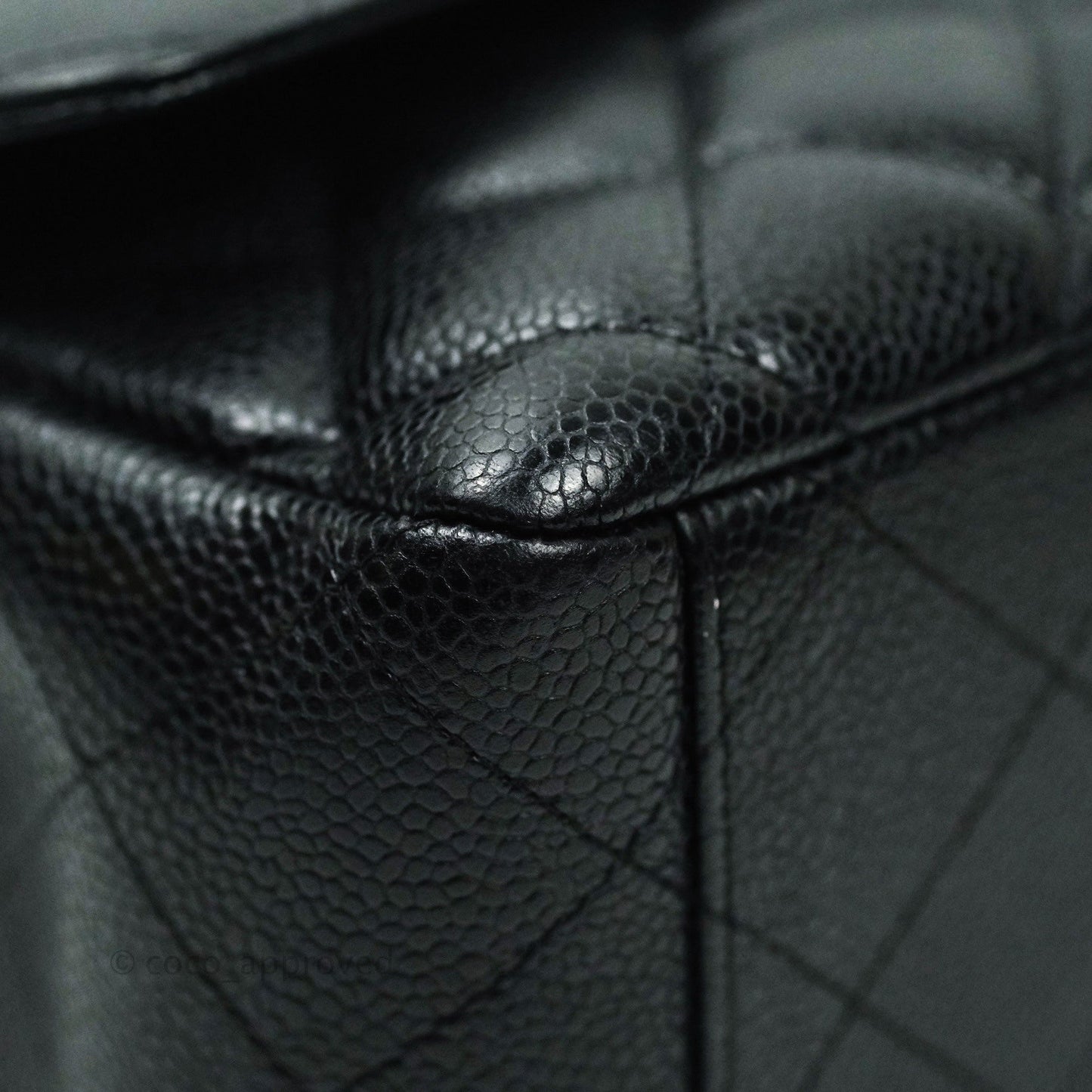 Chanel Quilted Maxi Single Flap Black Caviar Silver Hardware