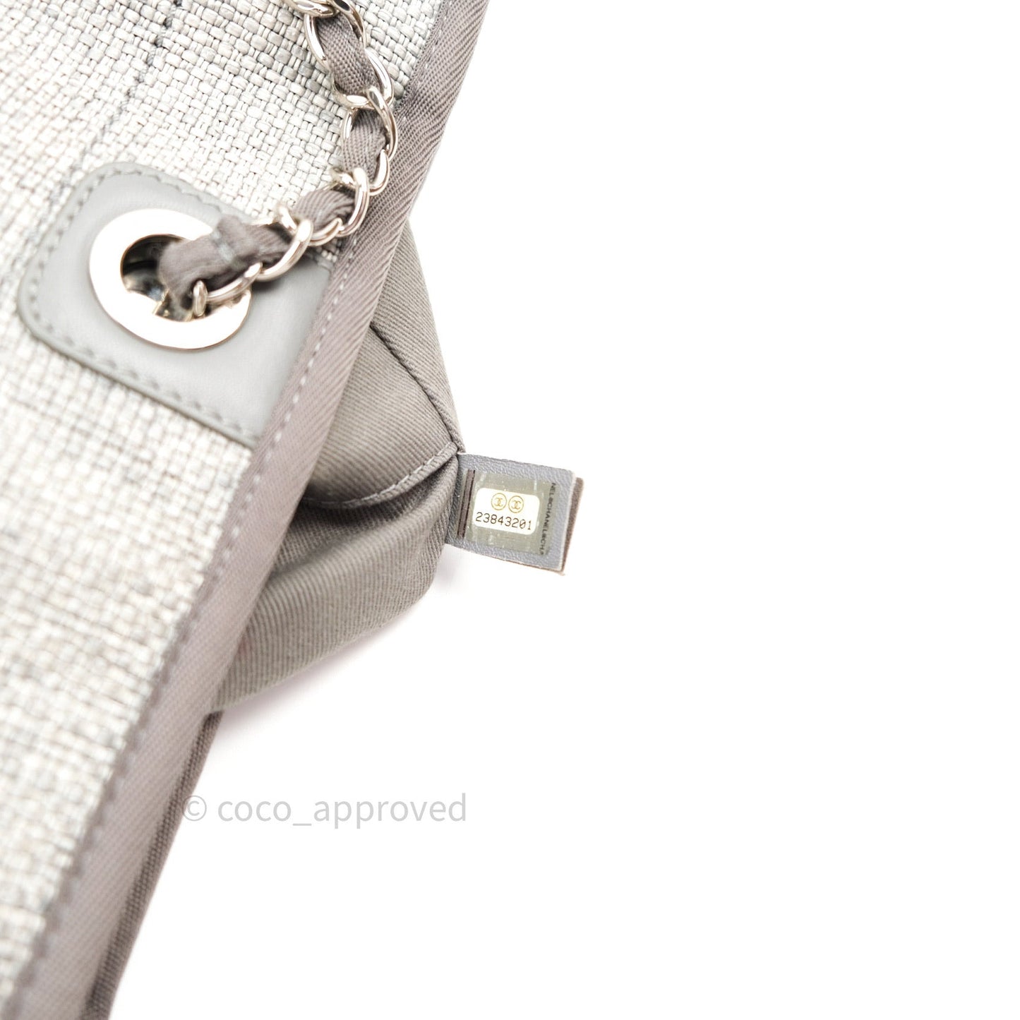 Chanel Canvas Deauville Medium Tote Grey