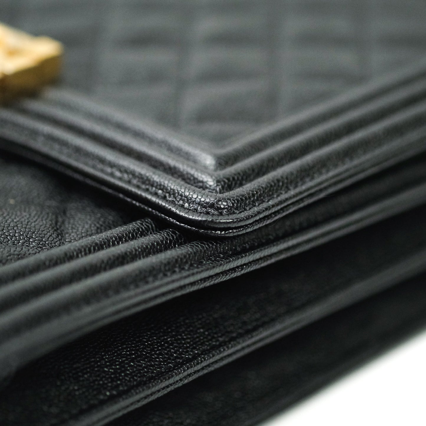 Chanel Quilted North South Boy Flap Black Caviar Gold Hardware
