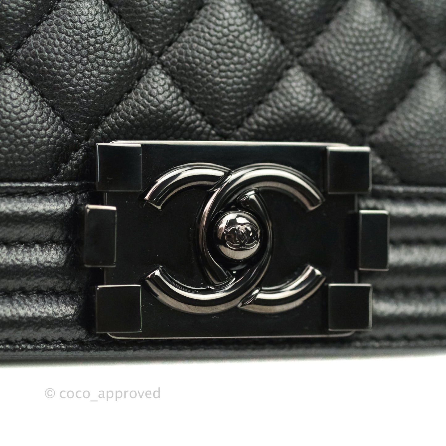 Chanel Quilted So Black Small Boy Caviar