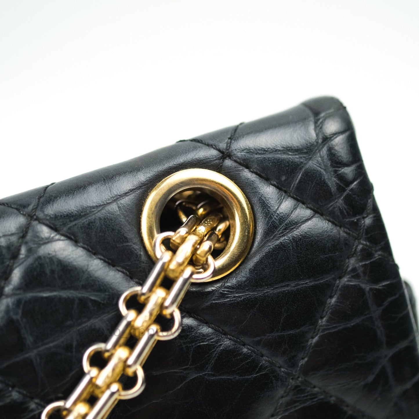 Chanel Reissue Quilted Aged Calfskin Black Gold Hardware 226
