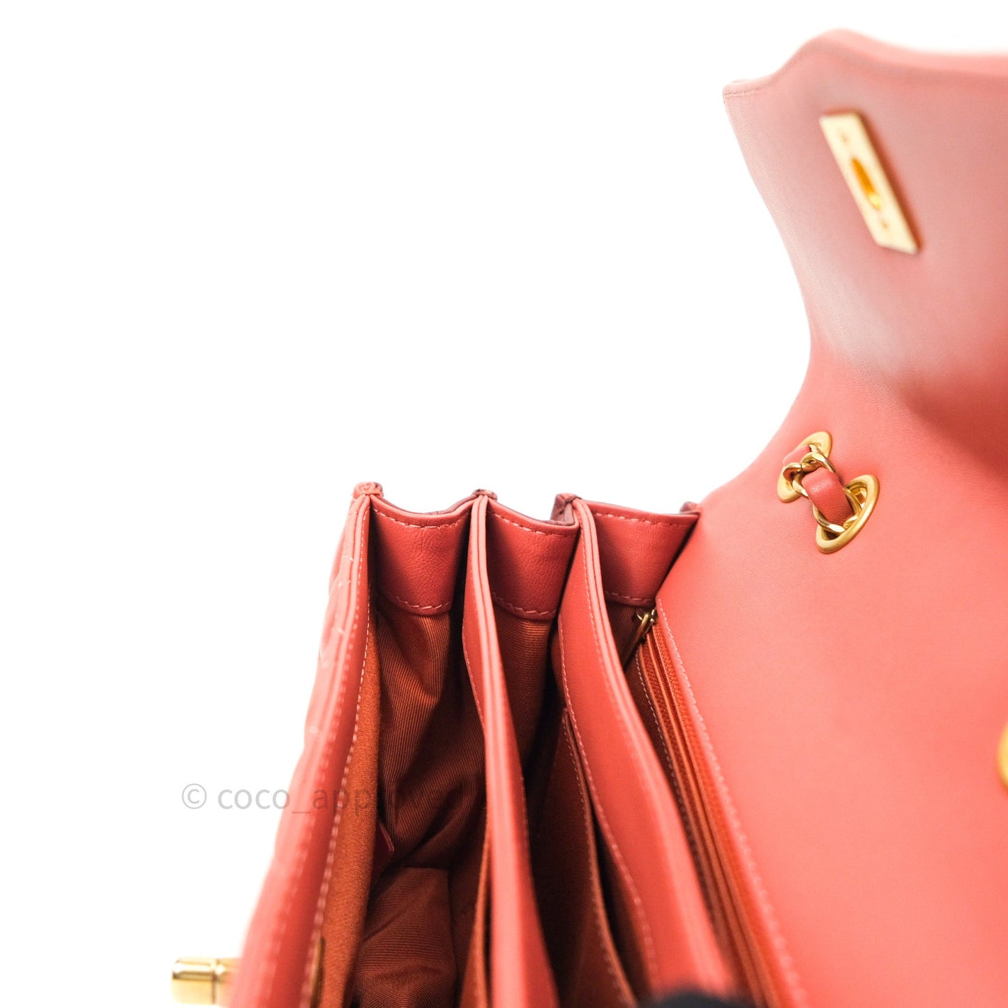 Chanel Coco Vintage Flap Bag Peachy Beige Lambskin Gold Hardware 18C