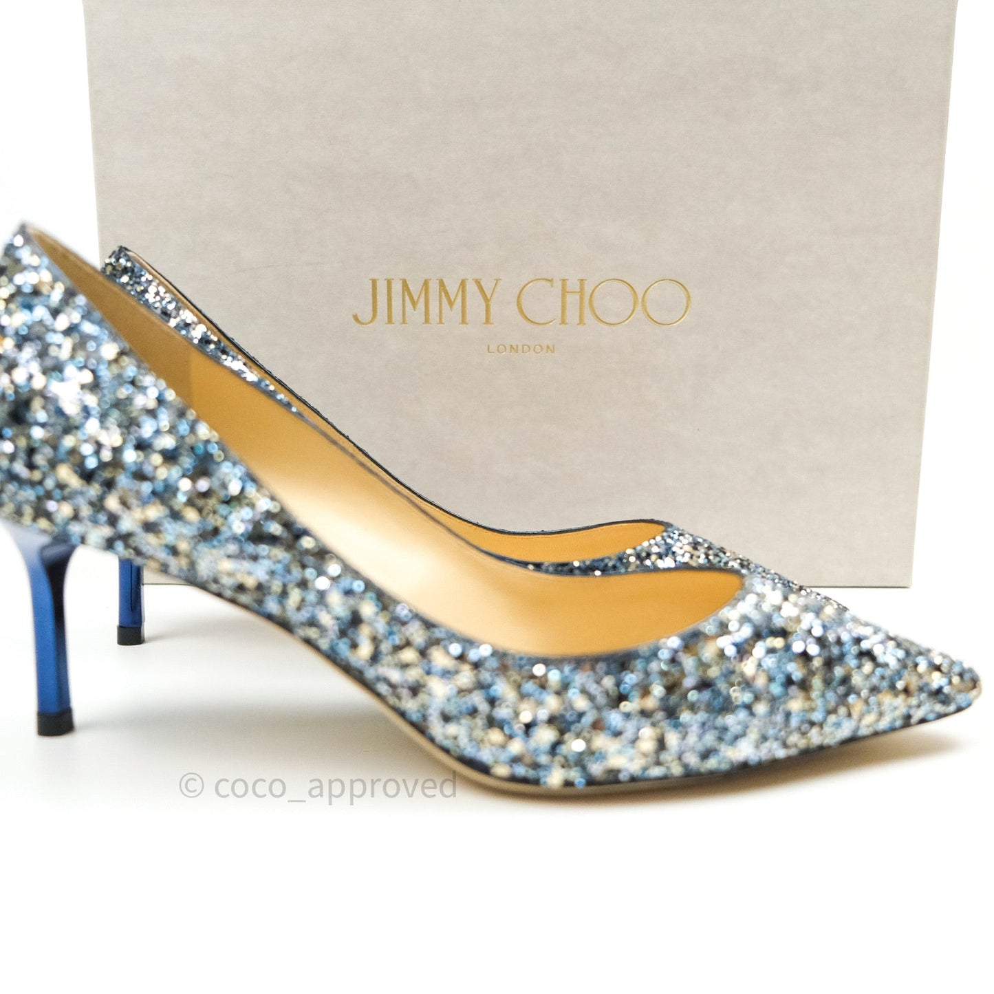 Jimmy Choo Electric Blue Mix Party Coarse Glitter Romy 60