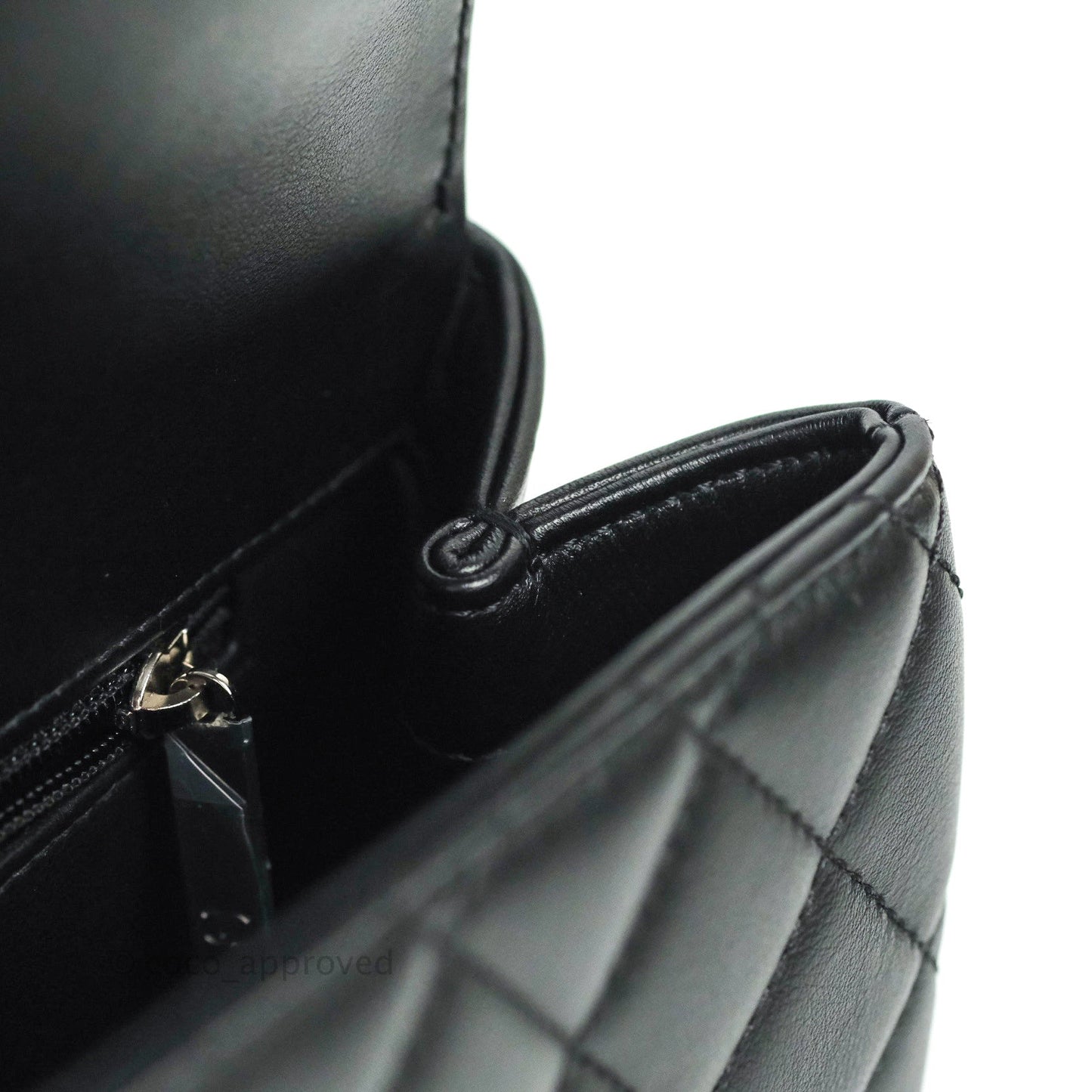 Chanel Quilted Small CC Filigree Flap Black Lambskin So Black Hardware