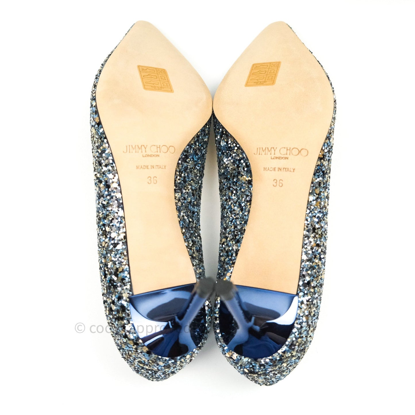 Jimmy Choo Electric Blue Mix Party Coarse Glitter Romy 60