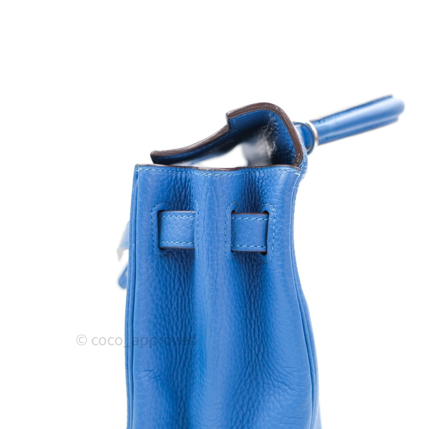 Hermès Kelly Retourne 32 Blue Mykonos Togo Palladium Hardware