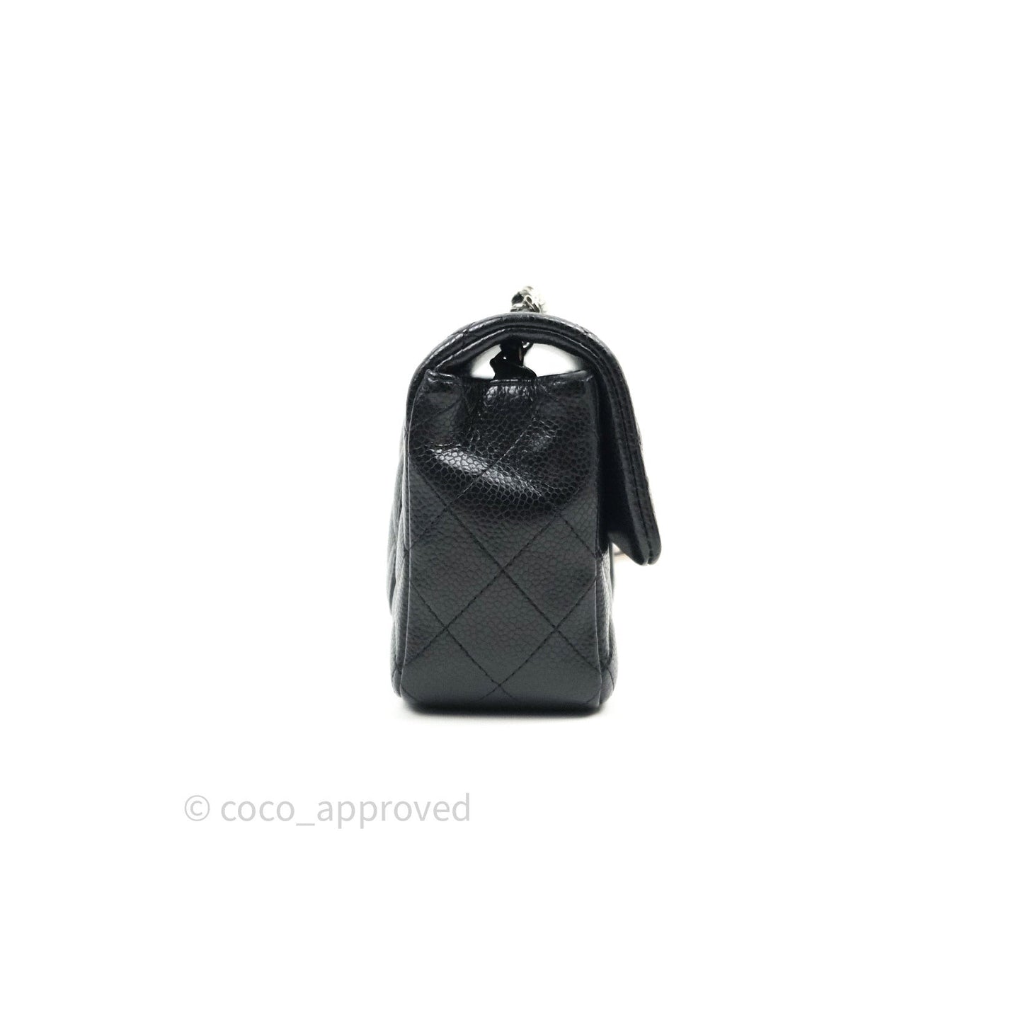 Chanel Quilted Mini Rectangular Black Caviar Silver Hardware