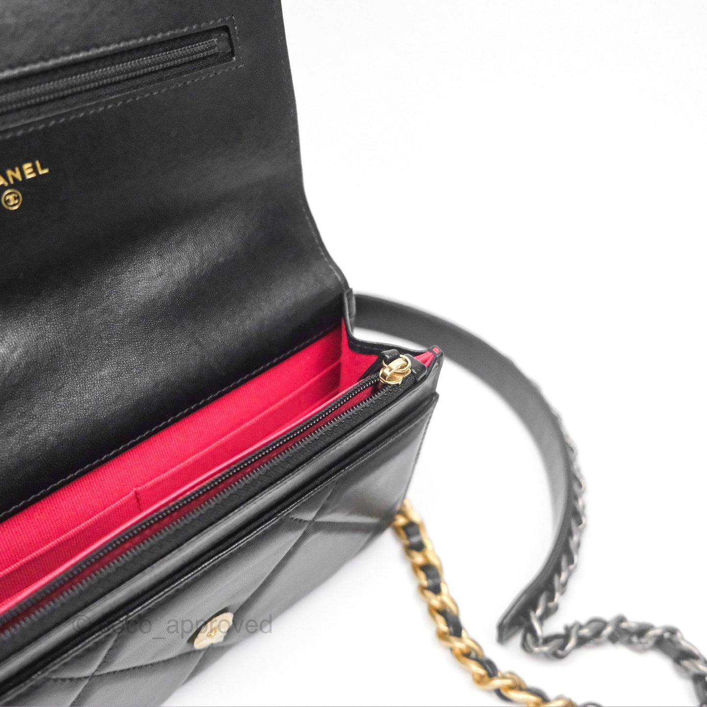 Chanel 19 Wallet on Chain WOC Black Mixed Hardware