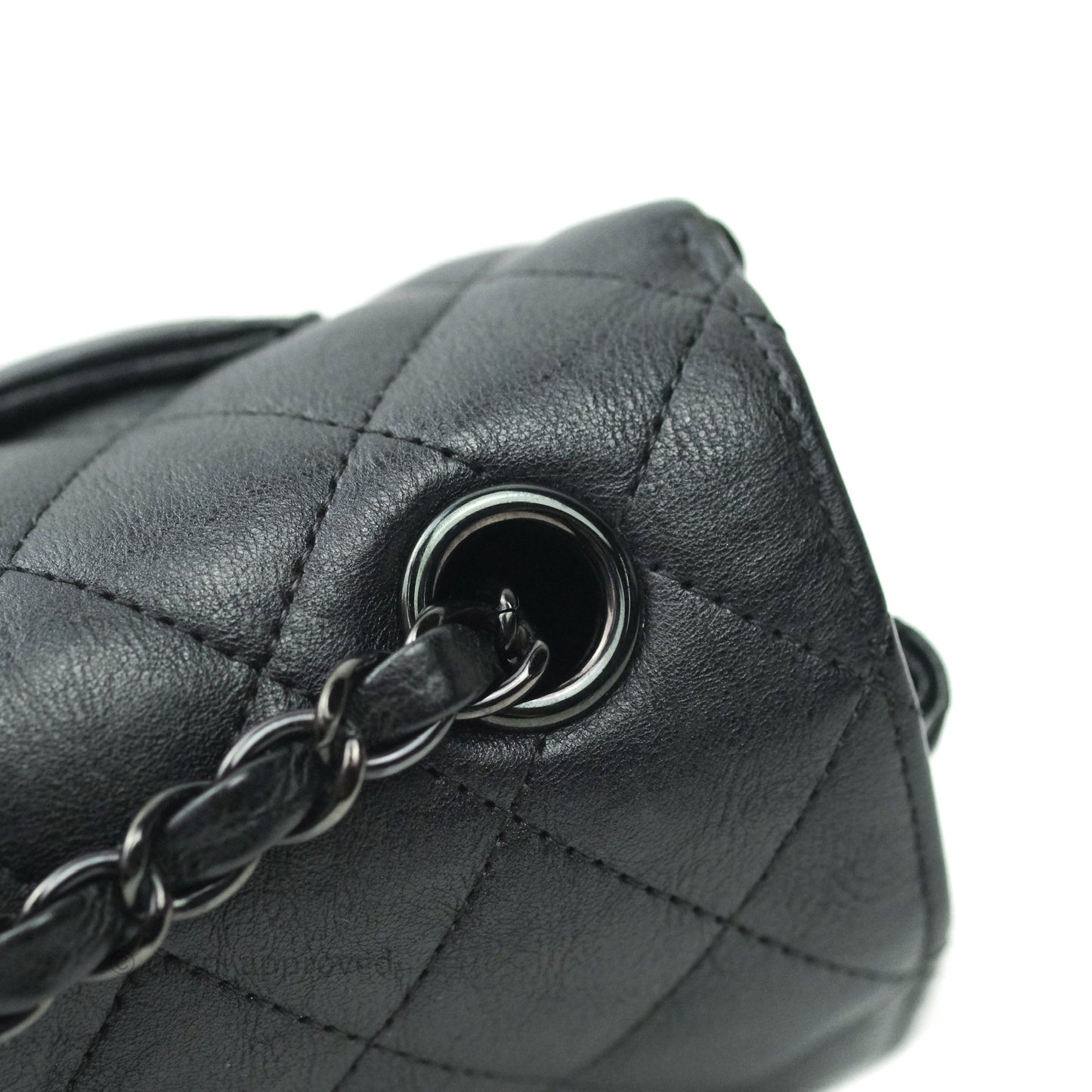 Chanel Quilted Mini Rectangular Flap So Black Crumpled Calfskin