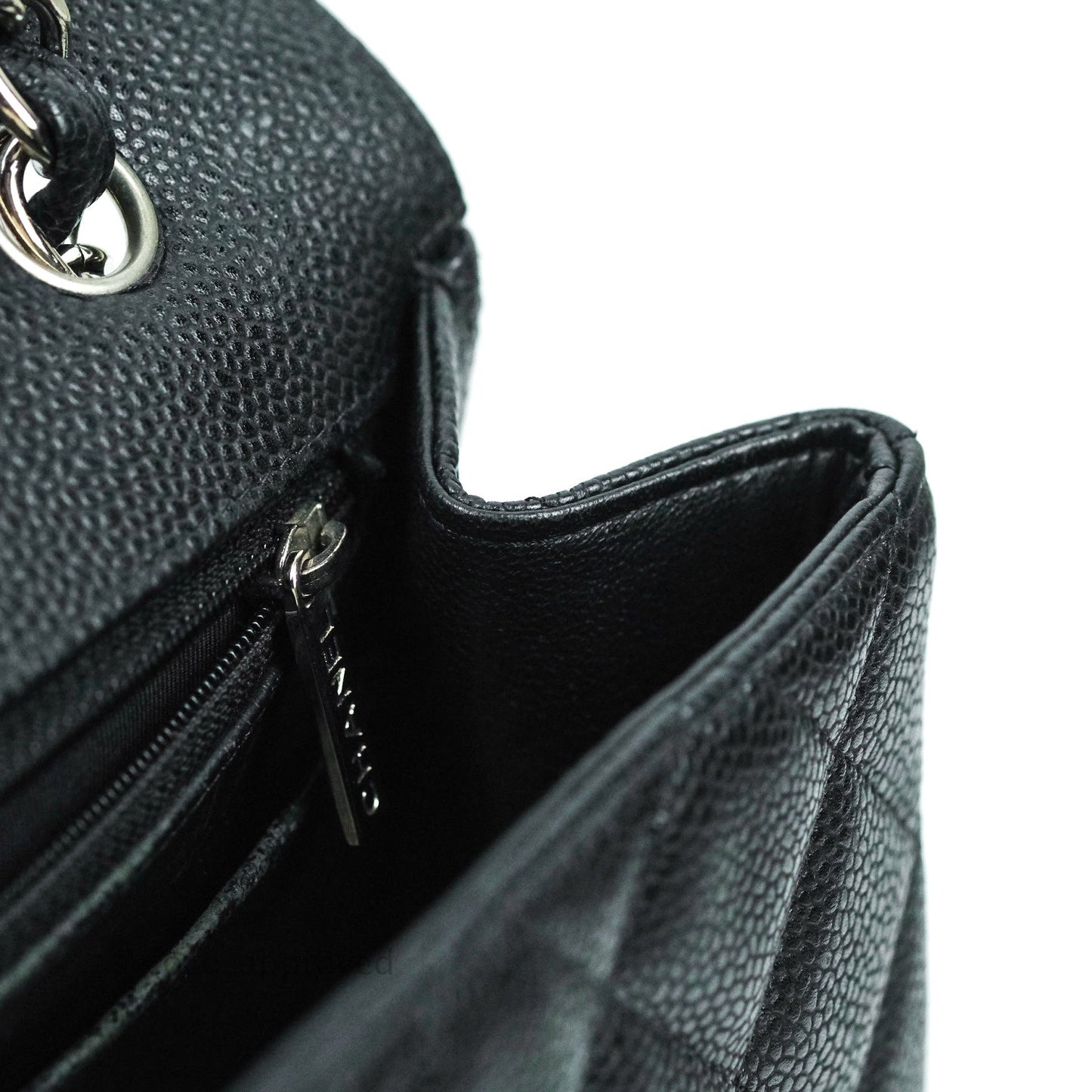 Chanel Quilted Maxi Single Flap Black Caviar Silver Hardware