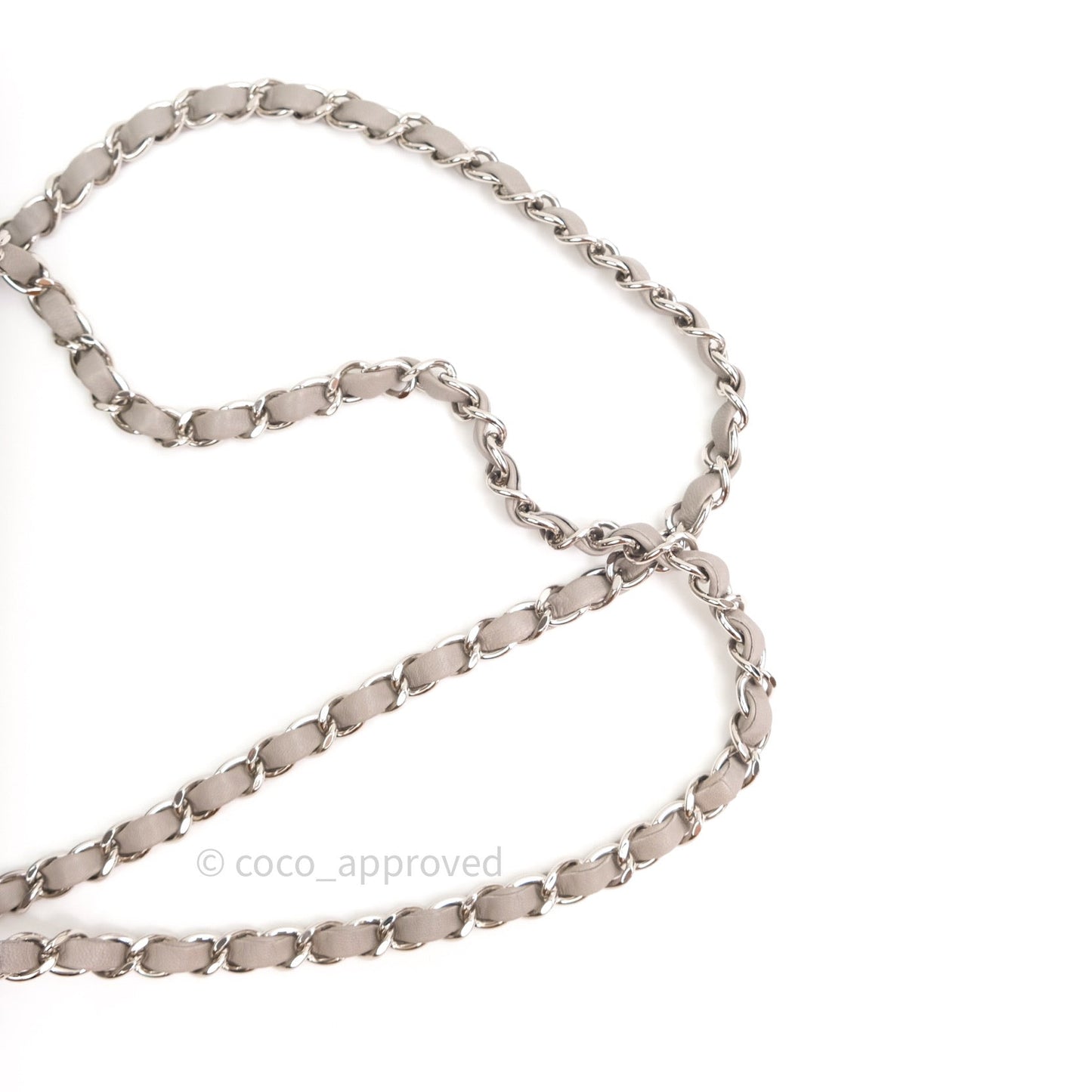 Chanel Classic Small S/M Flap Grey Lambskin Silver Hardware