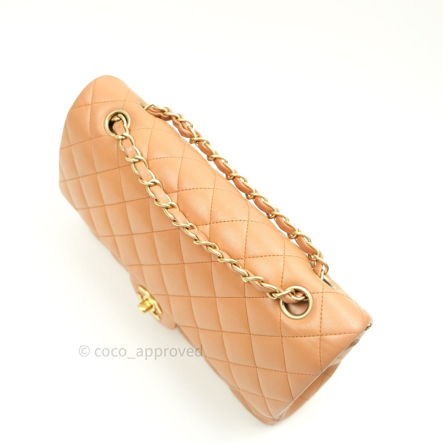 Chanel Classic M/L Beige Lambskin Gold Hardware
