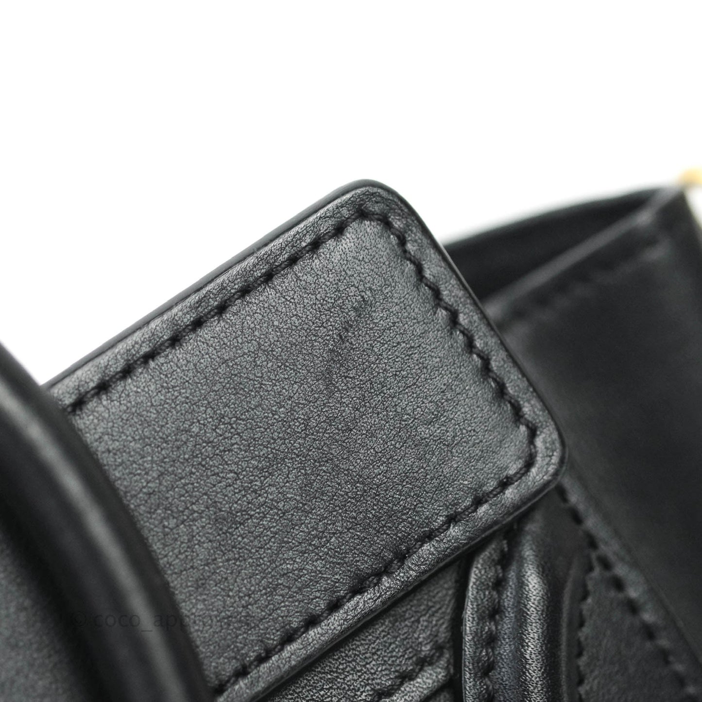 Celine Nano Luggage in Black Calfskin Antique Gold Hardware