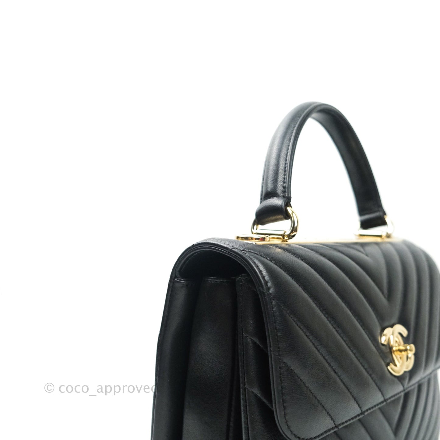 Chanel Trendy CC Chevron Small Black Lambskin Gold Hardware