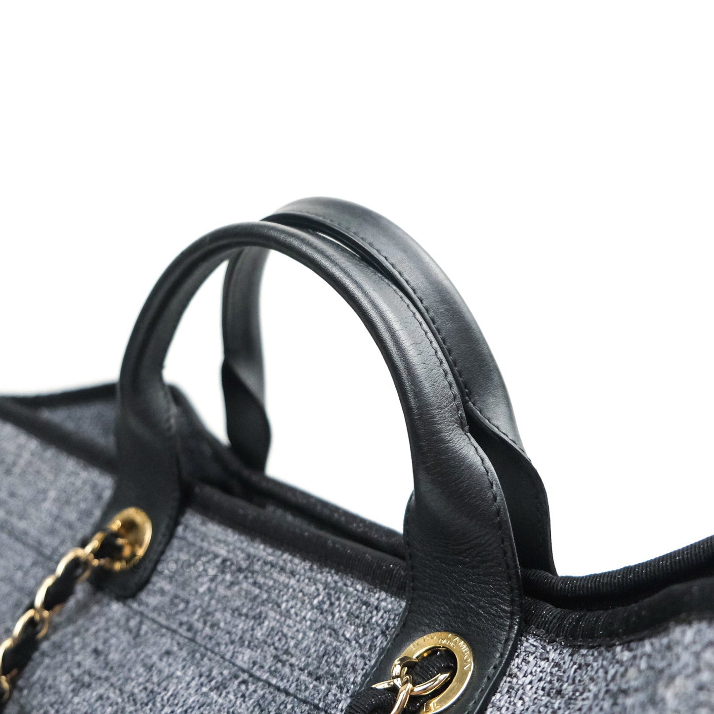 Chanel Large Deauville Charcoal Grey Canvas