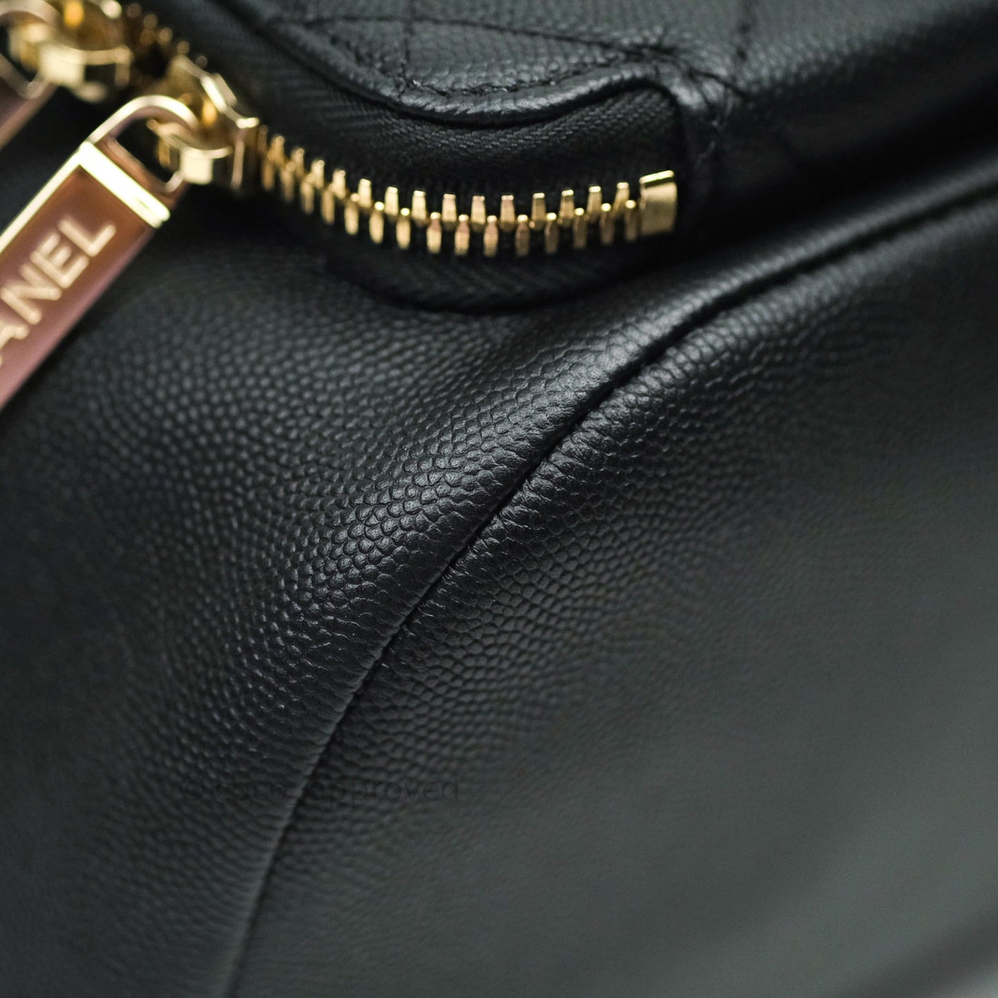 Chanel Quilted Business Affinity Backpack Black Caviar Light Gold Hardware