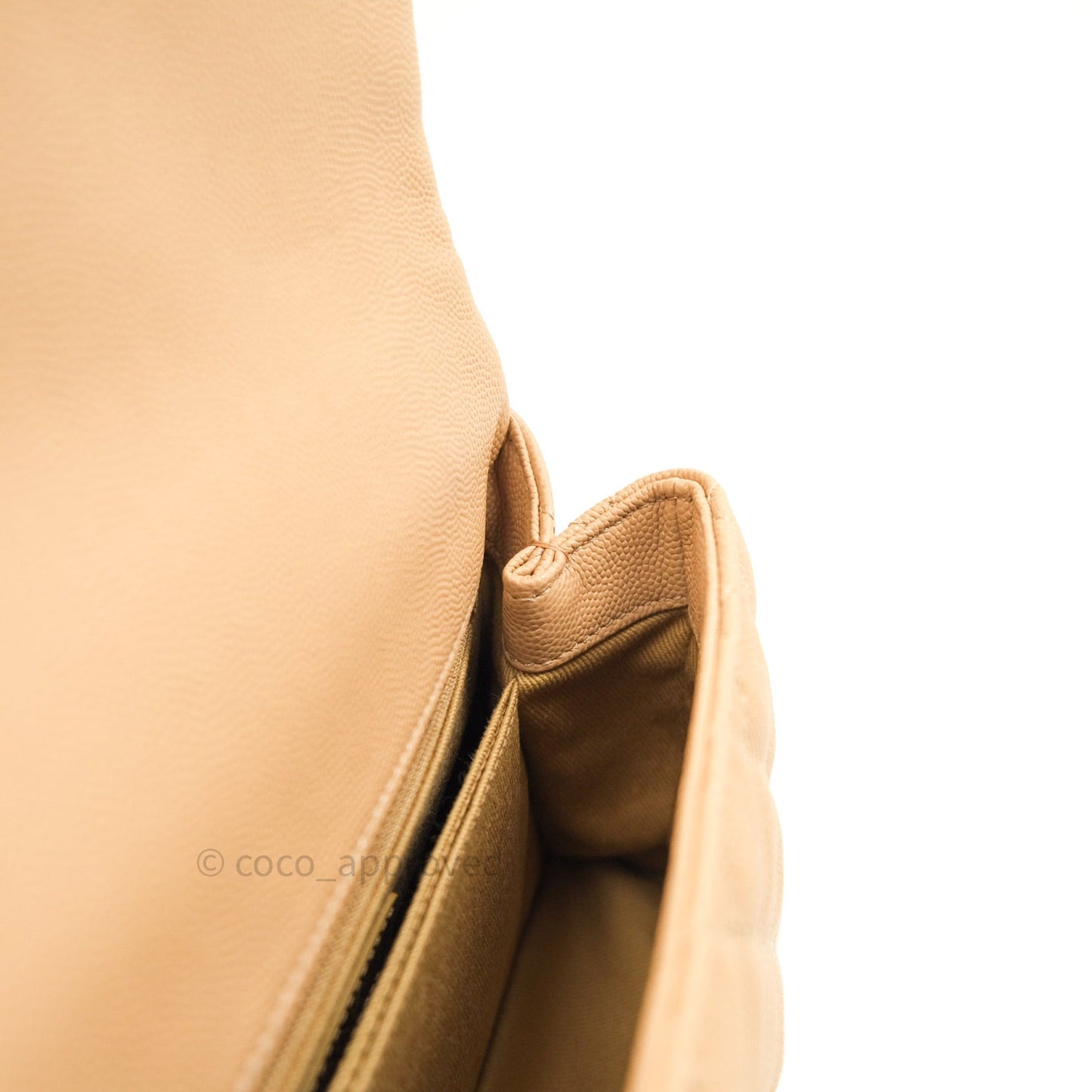 Chanel Mini Coco Handle Quilted Beige Caviar Gold Hardware Lizard Embossed Handle