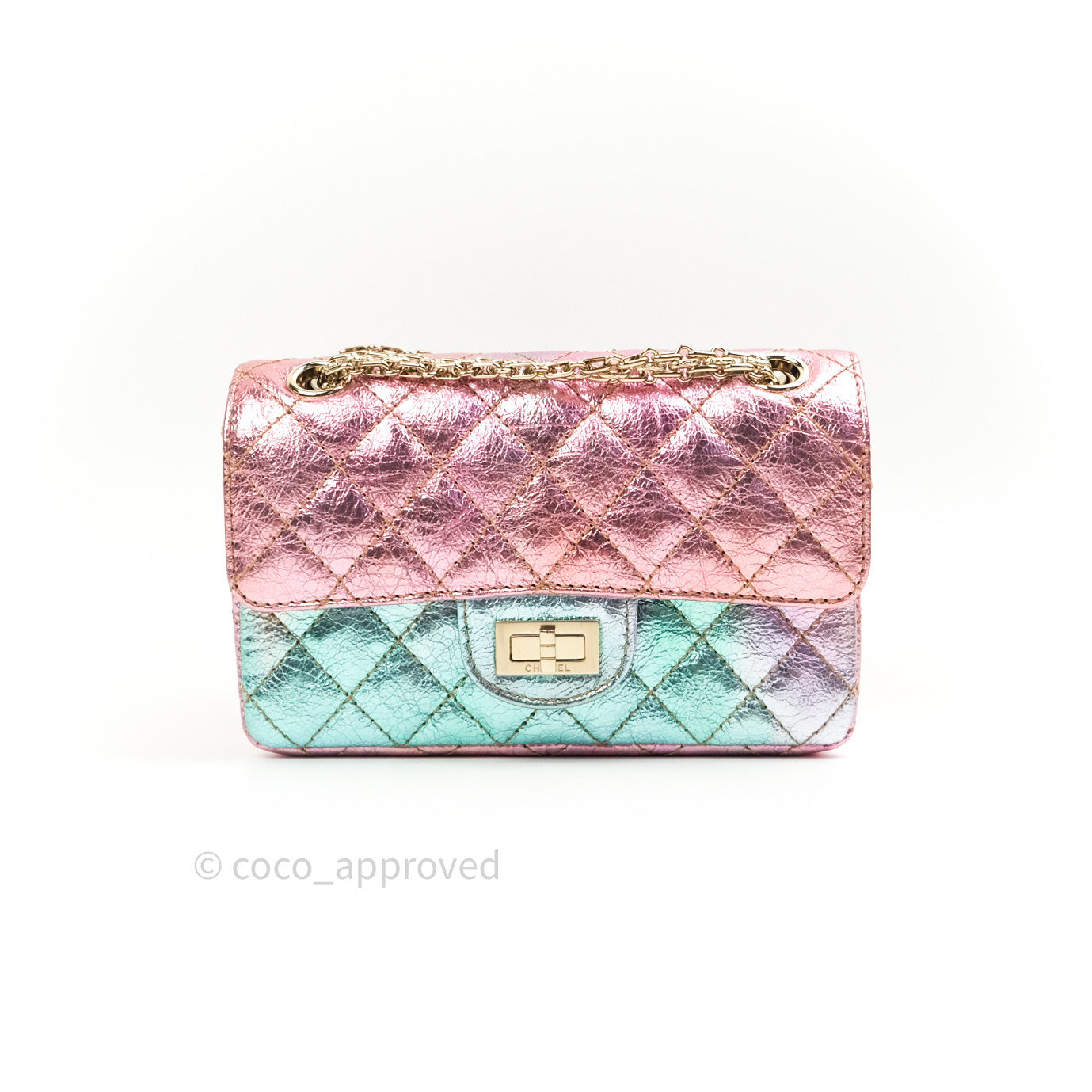 Chanel Mini Reissue 224 Rainbow Quilted Calfskin Gold Hardware