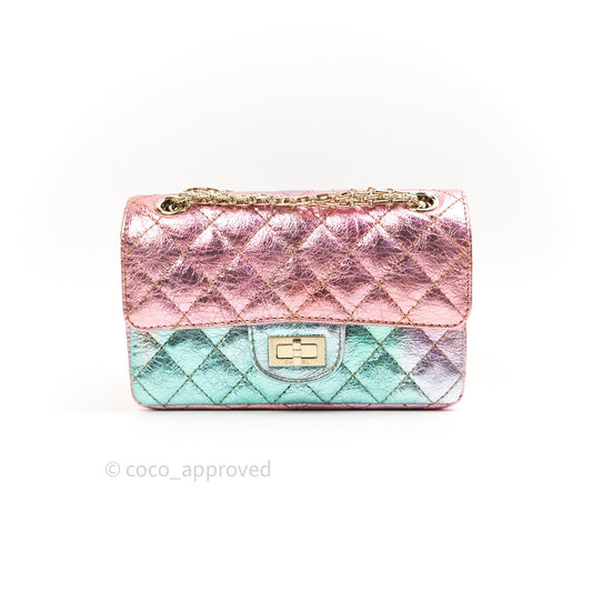 Chanel Mini Reissue 224 Rainbow Quilted Calfskin Gold Hardware