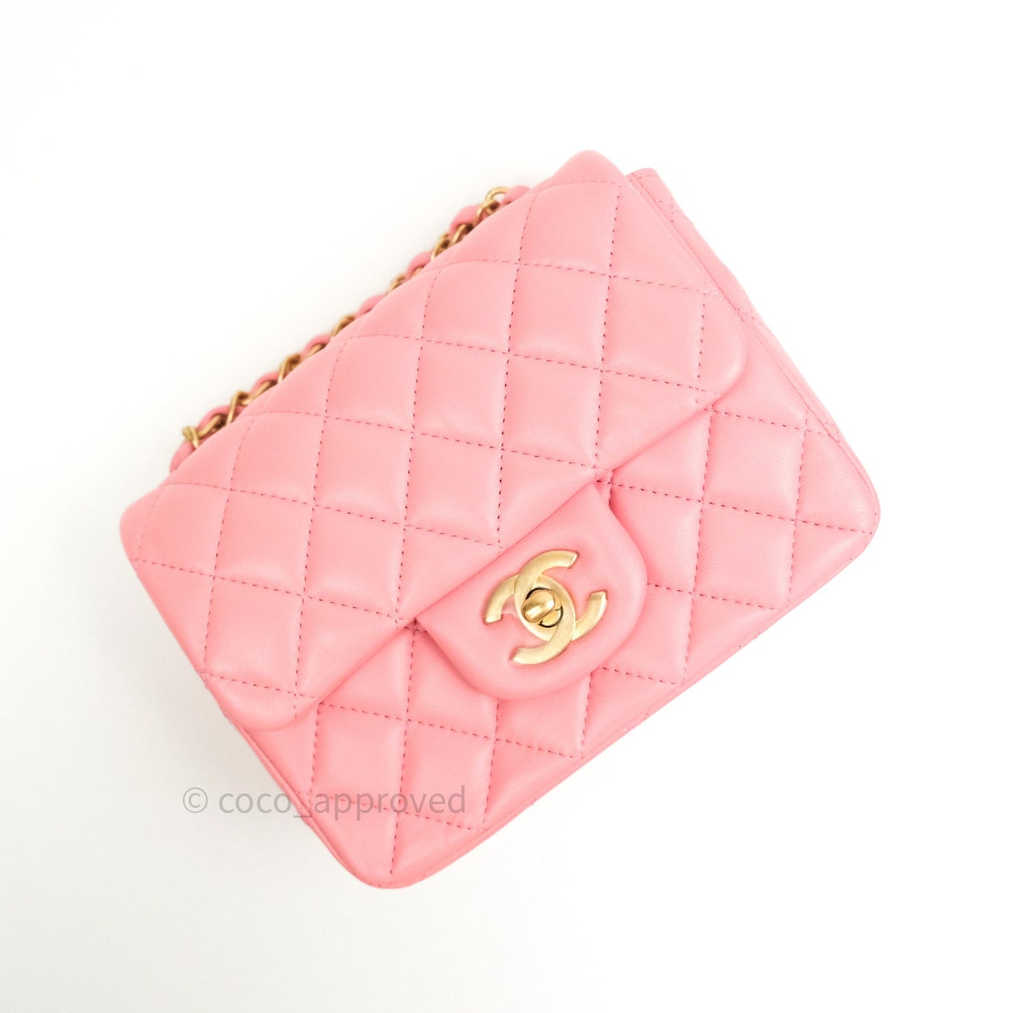 Chanel Mini Square Pink Lambskin Gold Hardware