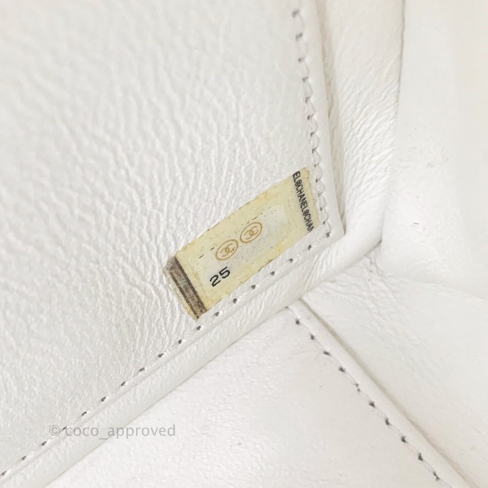 Chanel Quilted Small Business Affinity Flap Ivory Caviar Light Gold Hardware