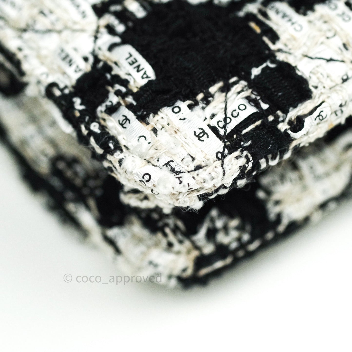 Chanel Quilted Wallet on Chain WOC Tweed Houndstooth Gold Hardware