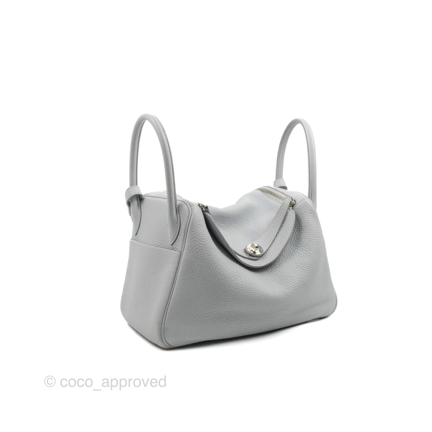 Hermès Lindy 30 Bleu Pale Clemence Palladium Hardware