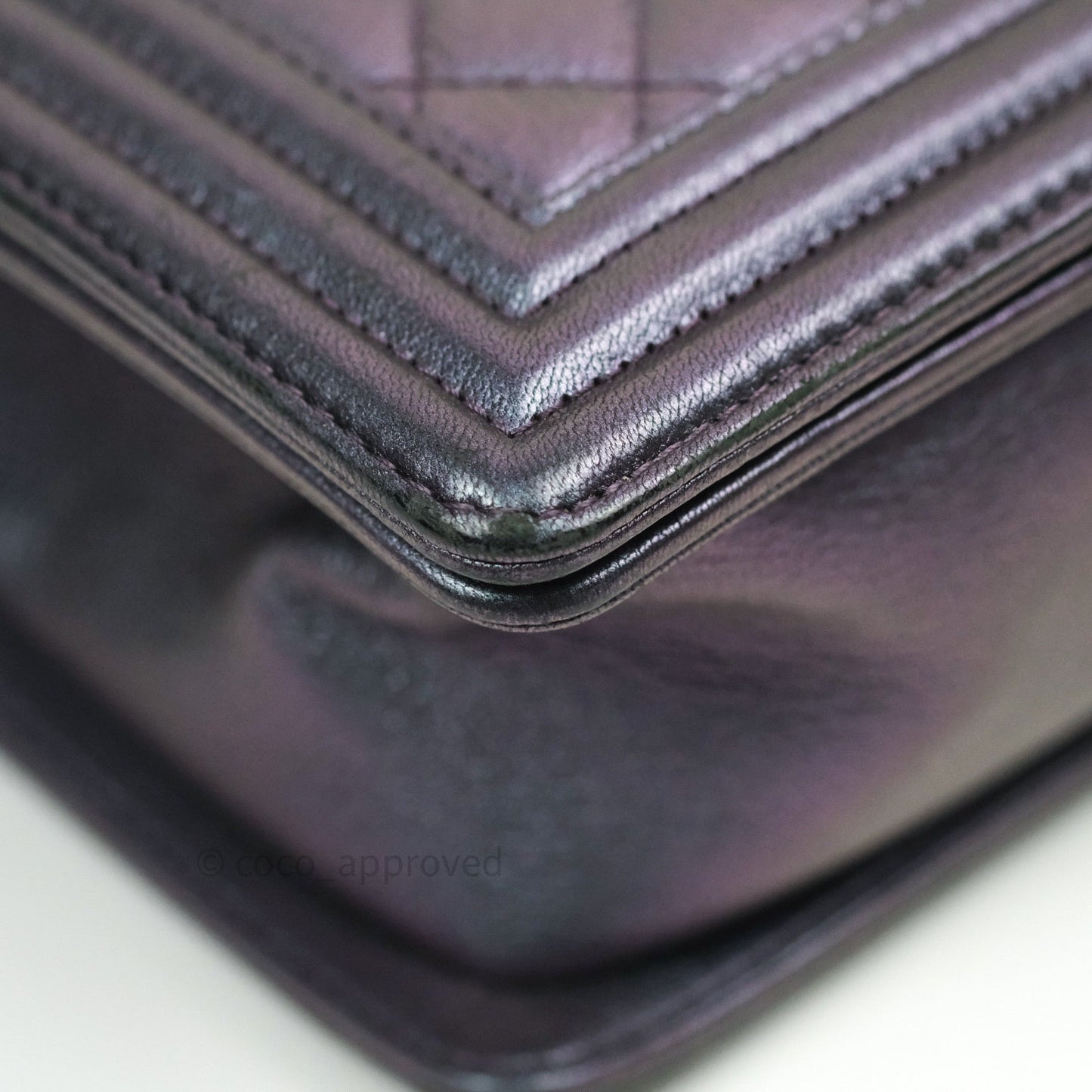 Chanel Purple Mermaid Iridescent Medium Calfskin Boy Bag