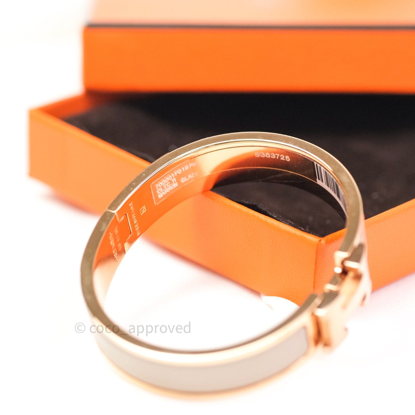 Hermès Clic Clac Narrow Marron Glace Rose Gold