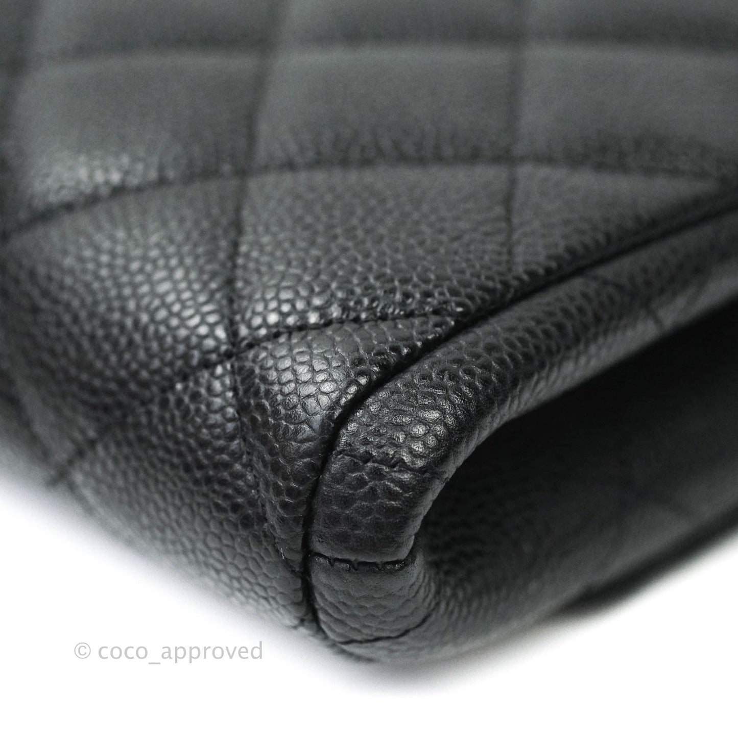 Chanel Quilted Clutch with Chain Black Caviar Silver Hardware
