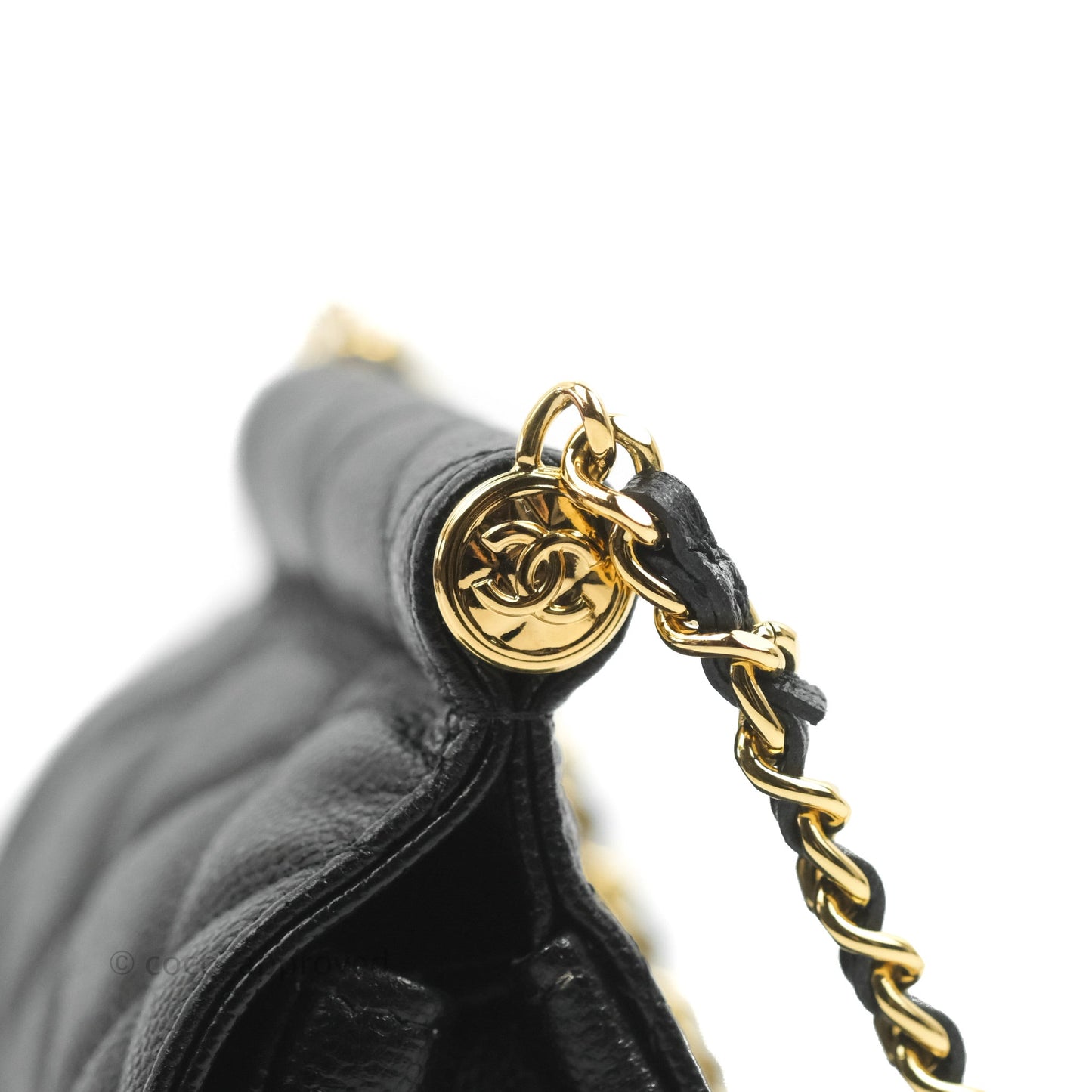 Chanel Clutch with Chain Black Caviar Gold Hardware 22K