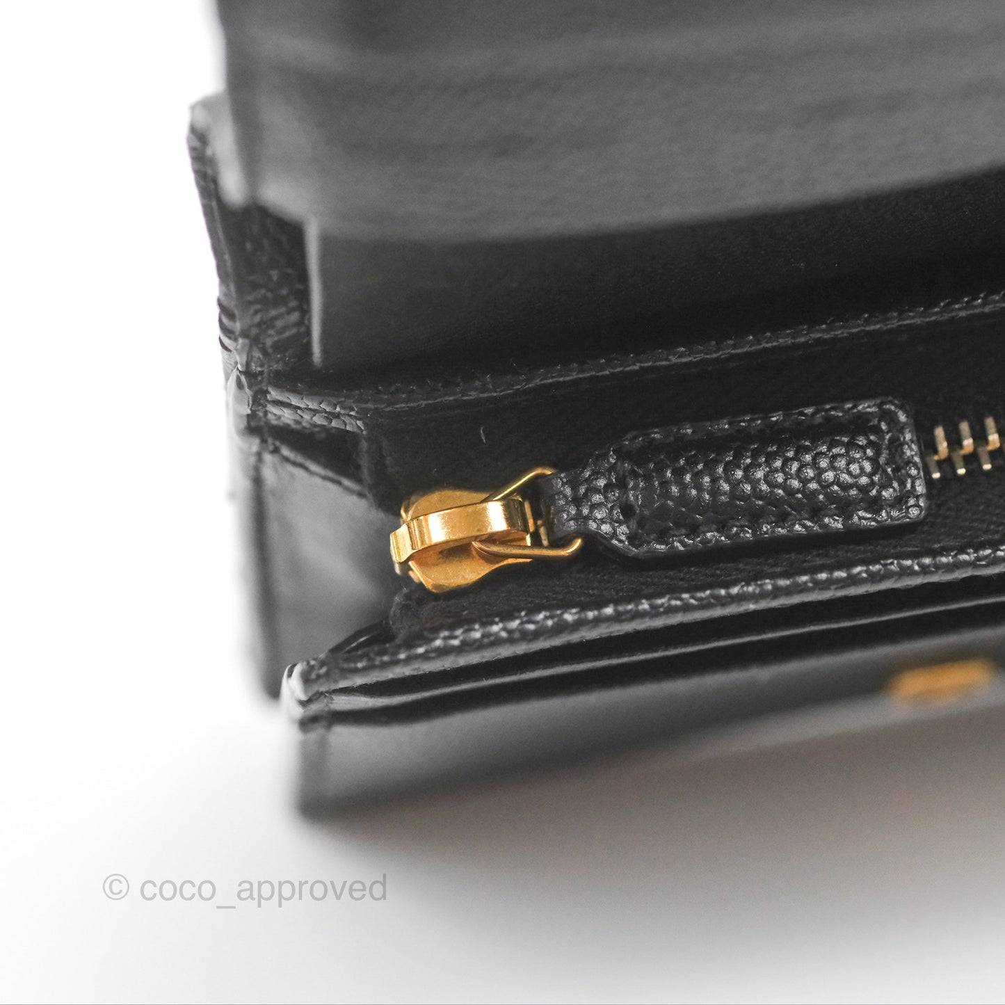 Saint Laurent Cassandre Matelasse Flap Card Case Black Grain De Poudre Leather