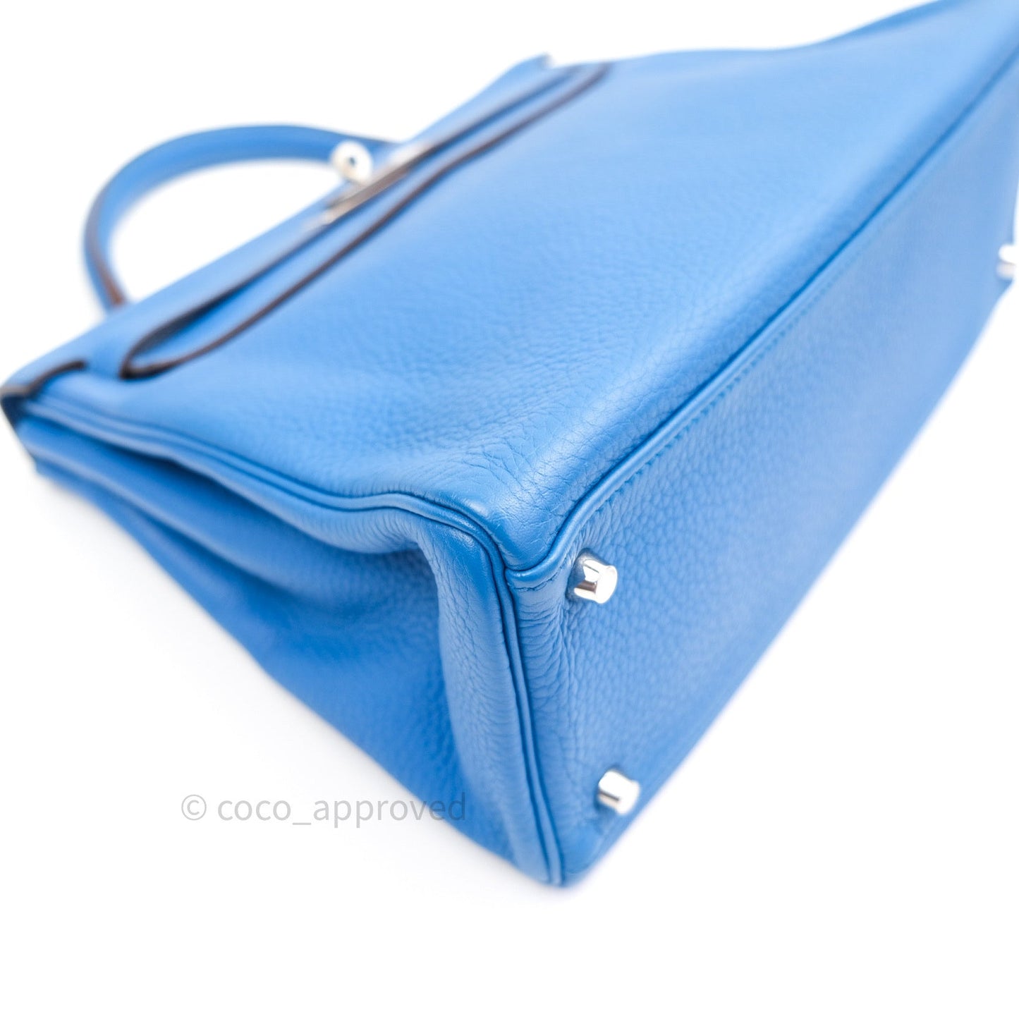 Hermès Kelly Retourne 32 Blue Mykonos Togo Palladium Hardware