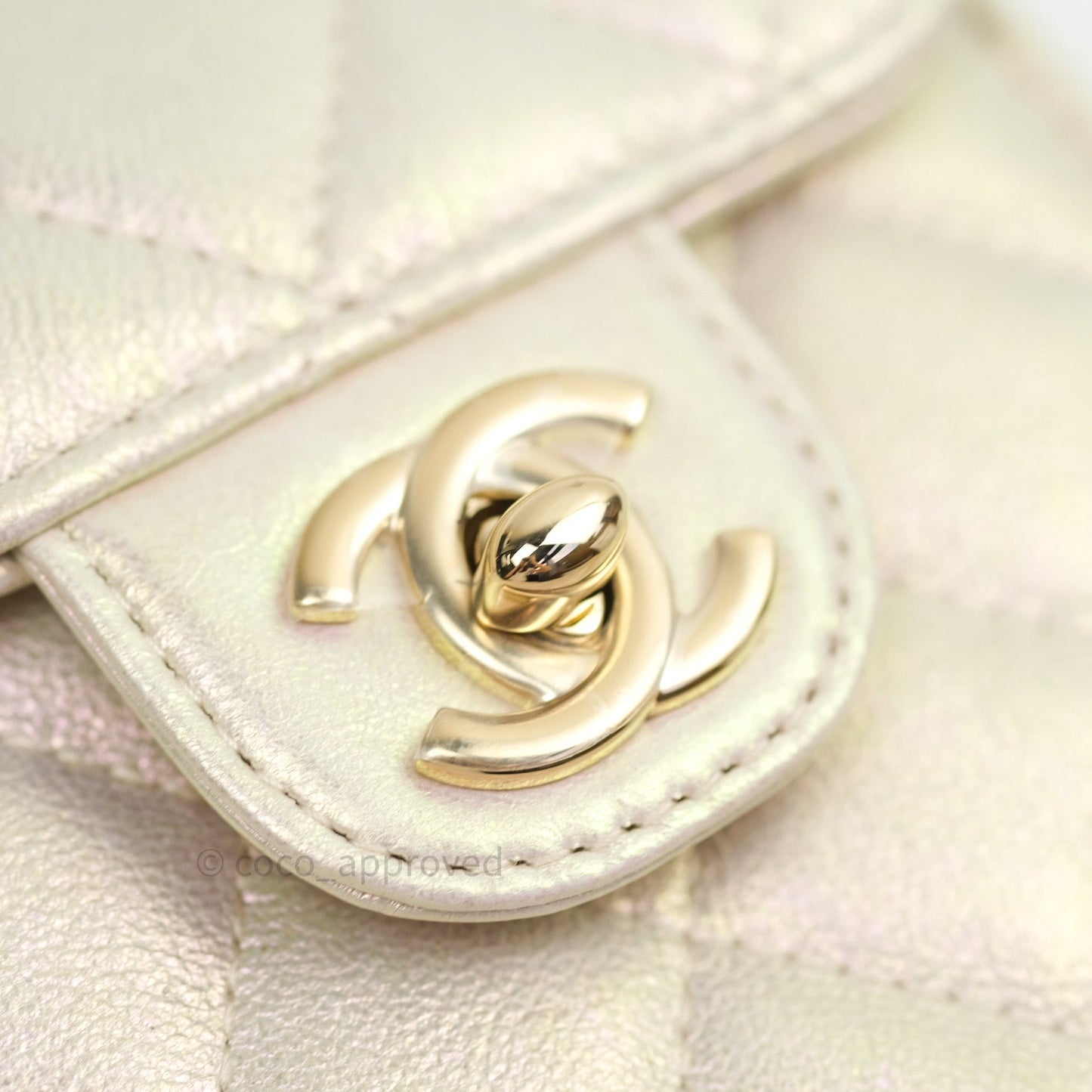Chanel Classic Ivory Iridescent Gold Hardware Phone Holder