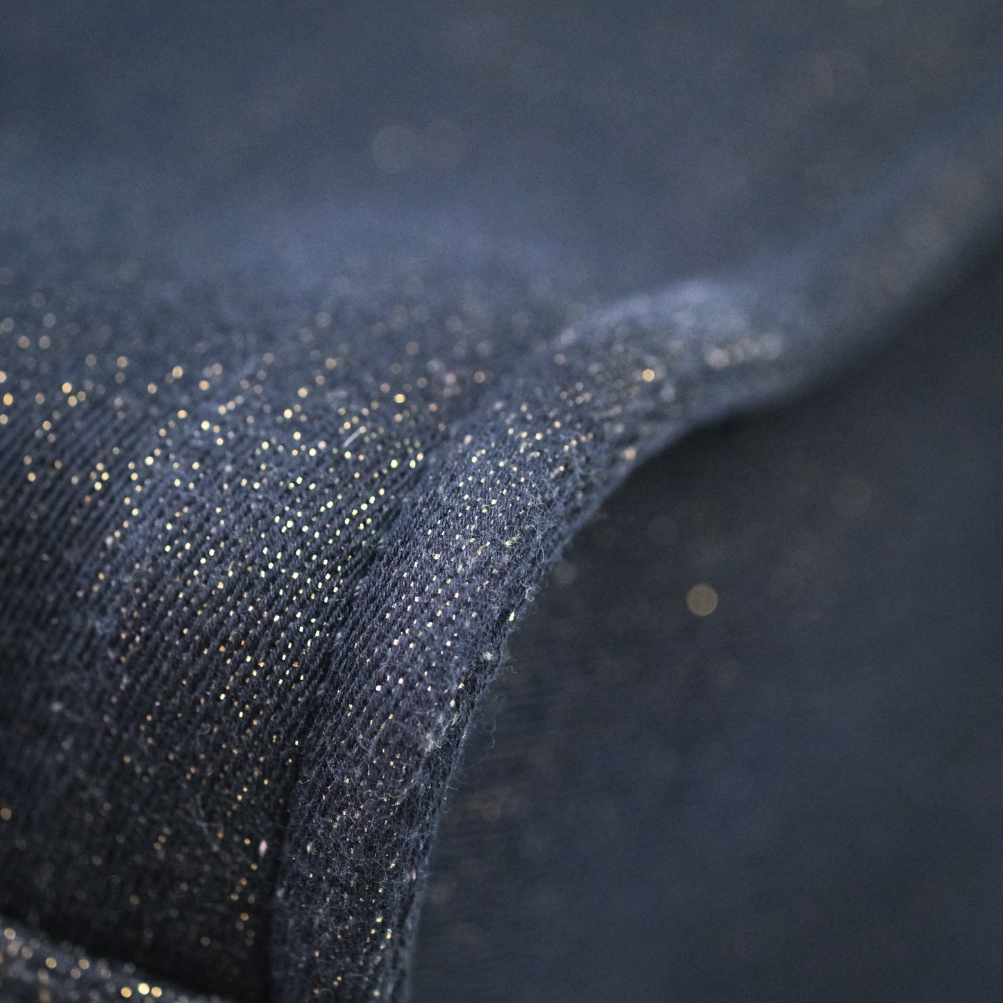 Chanel Large Deauville Navy Glitter Canvas Gold Hardware