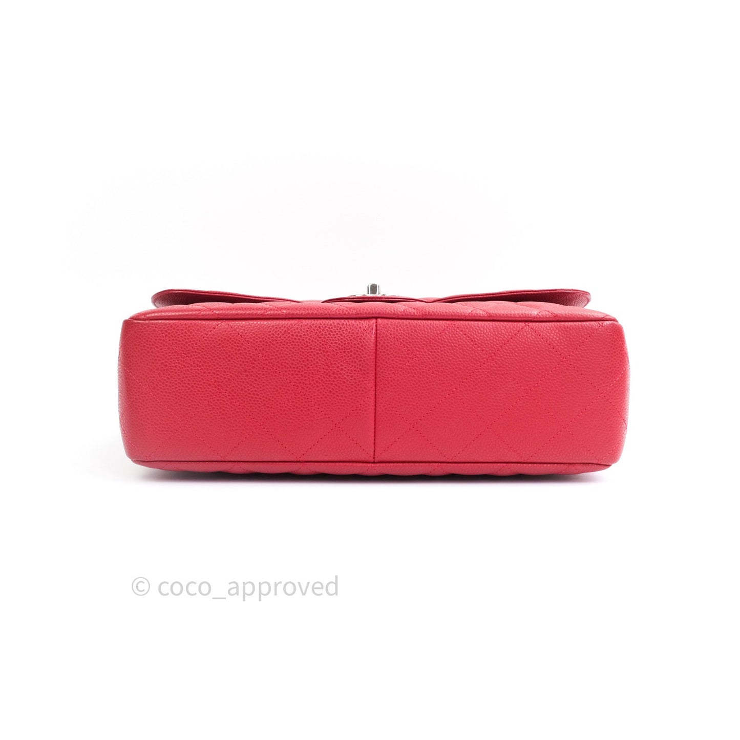 Chanel Jumbo Single Flap Red Caviar Silver Hardware⁣⁣