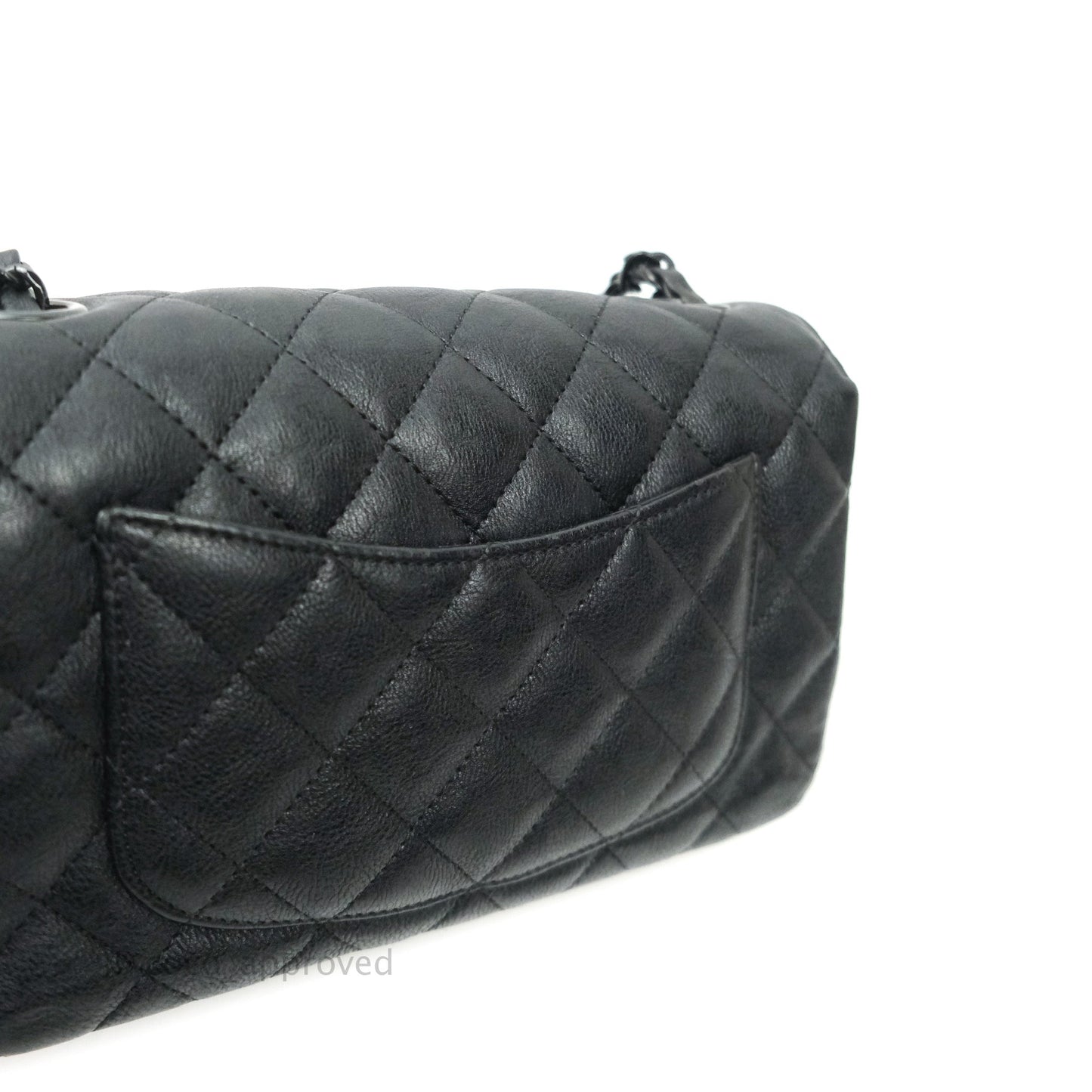 Chanel Quilted Mini Rectangular Flap So Black Crumpled Calfskin