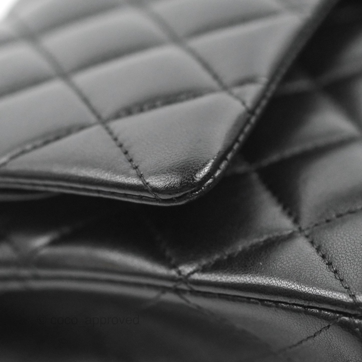 Chanel Classic M/L Medium Flap Quilted Black Lambskin Gold Hardware