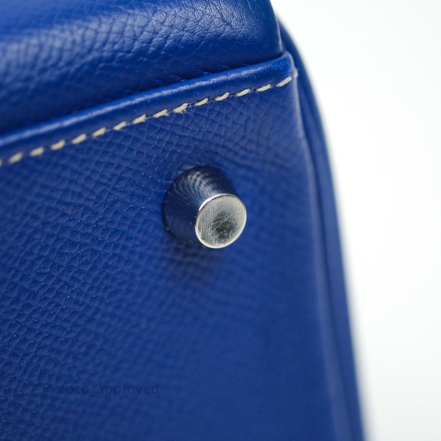 Hermès Kelly 32 Bleu Electrique Epsom Palladium Hardware