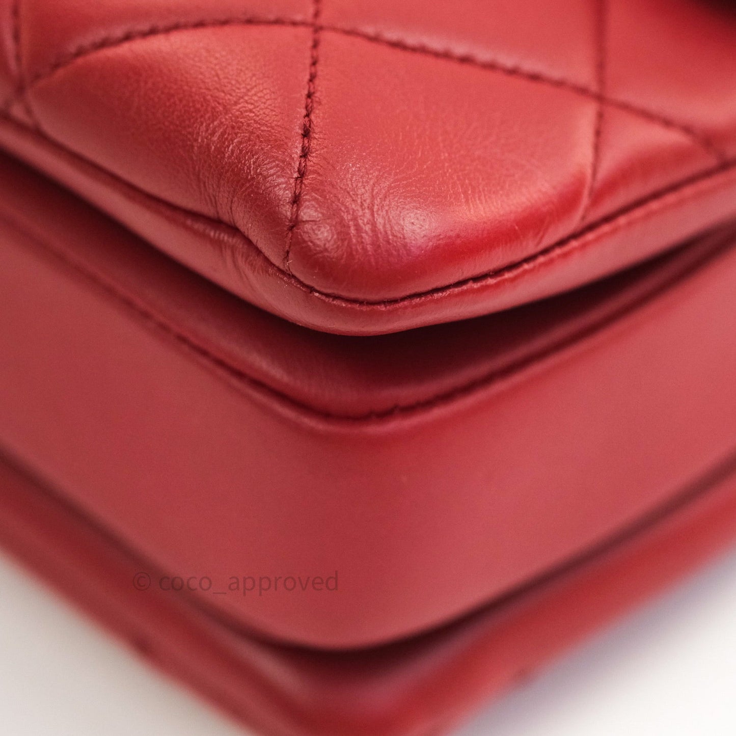 Chanel Quilted Small Trendy CC Flap Bag Red Lambskin Gold Hardware